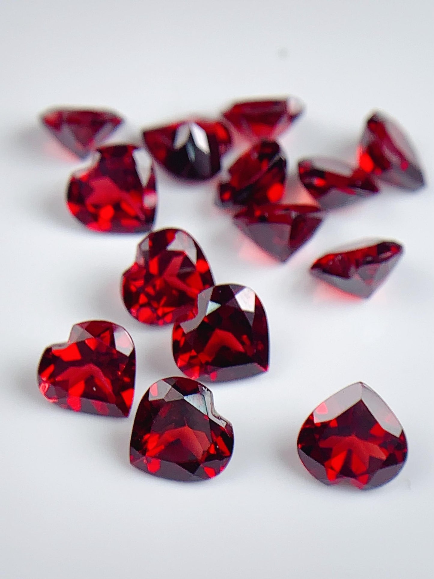 8mm AAA Deep Red Garnet Gemstone: Faceted Heart Cut