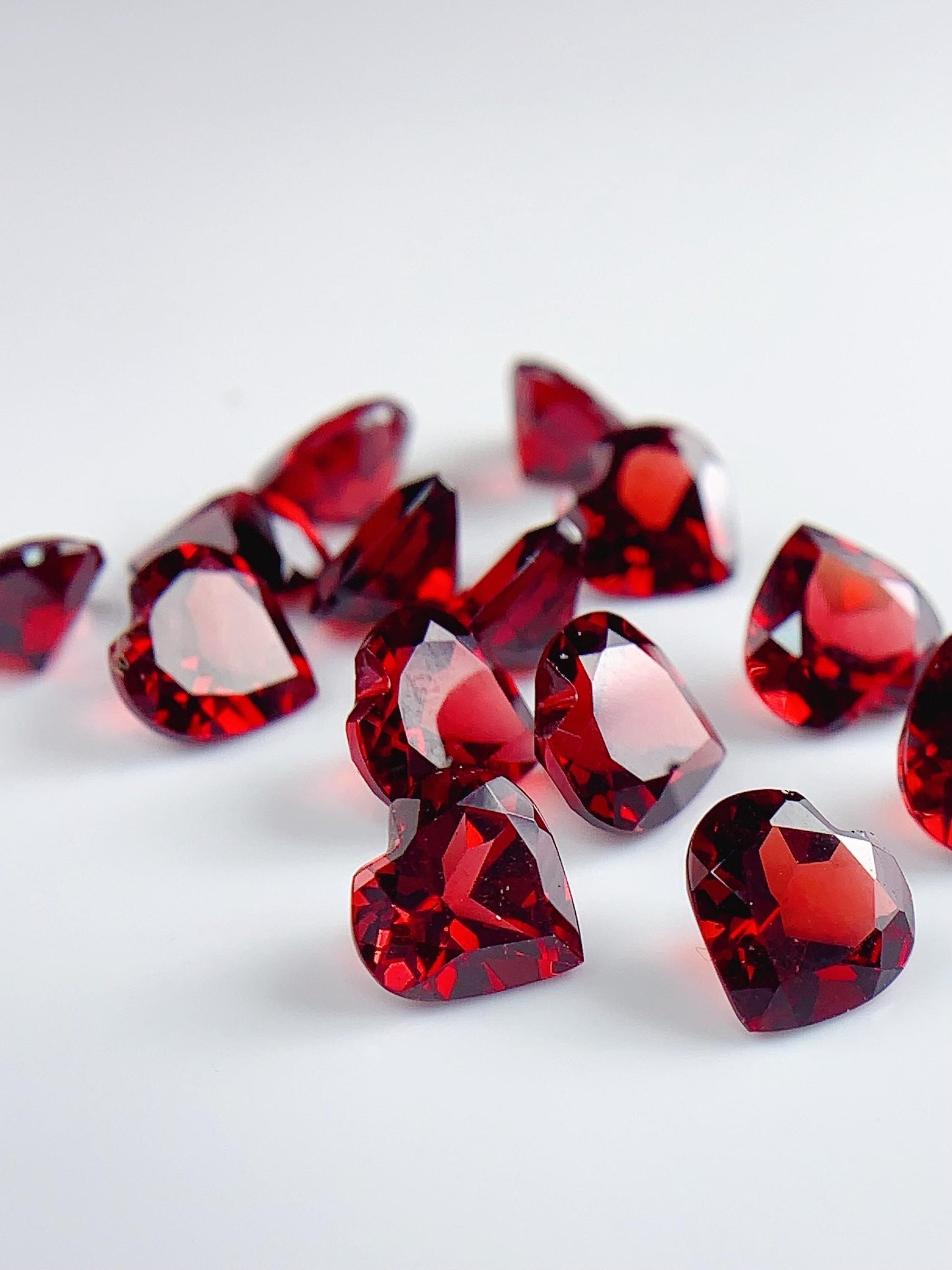 8mm AAA Deep Red Garnet Gemstone: Faceted Heart Cut