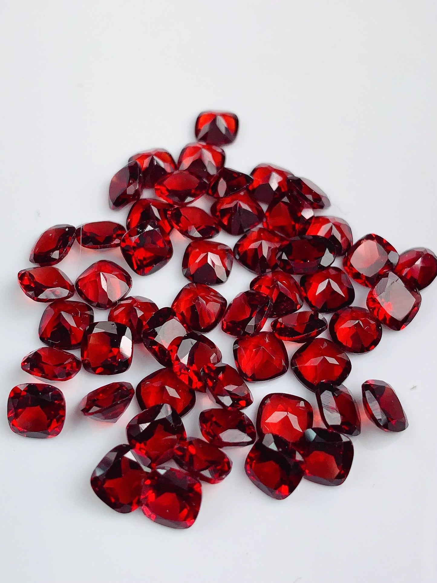 6mm AAA Deep Red Garnet Gemstone: Natural Faceted Square Cut