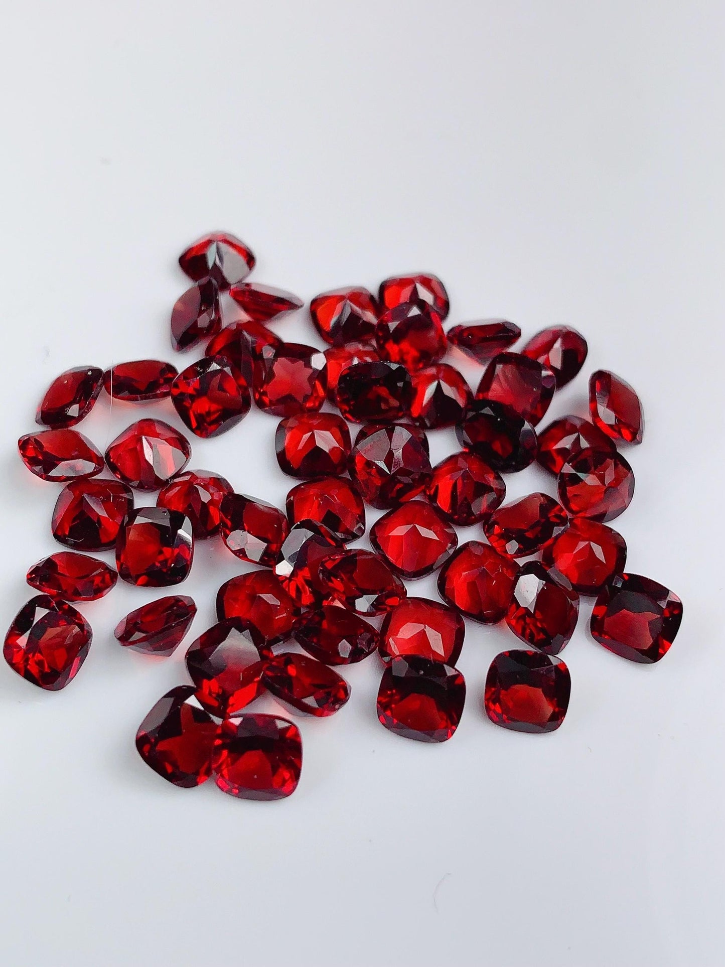 6mm AAA Deep Red Garnet Gemstone: Natural Faceted Square Cut