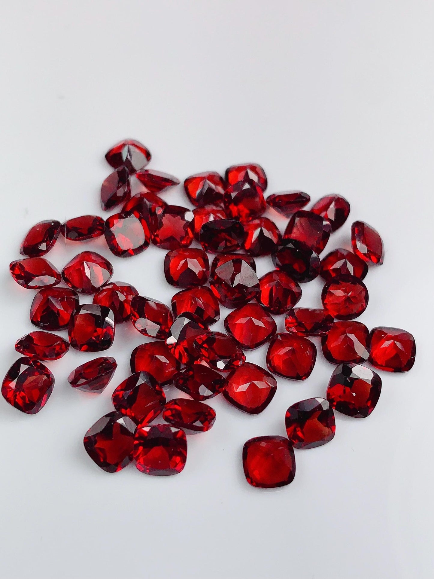 6mm AAA Deep Red Garnet Gemstone: Natural Faceted Square Cut