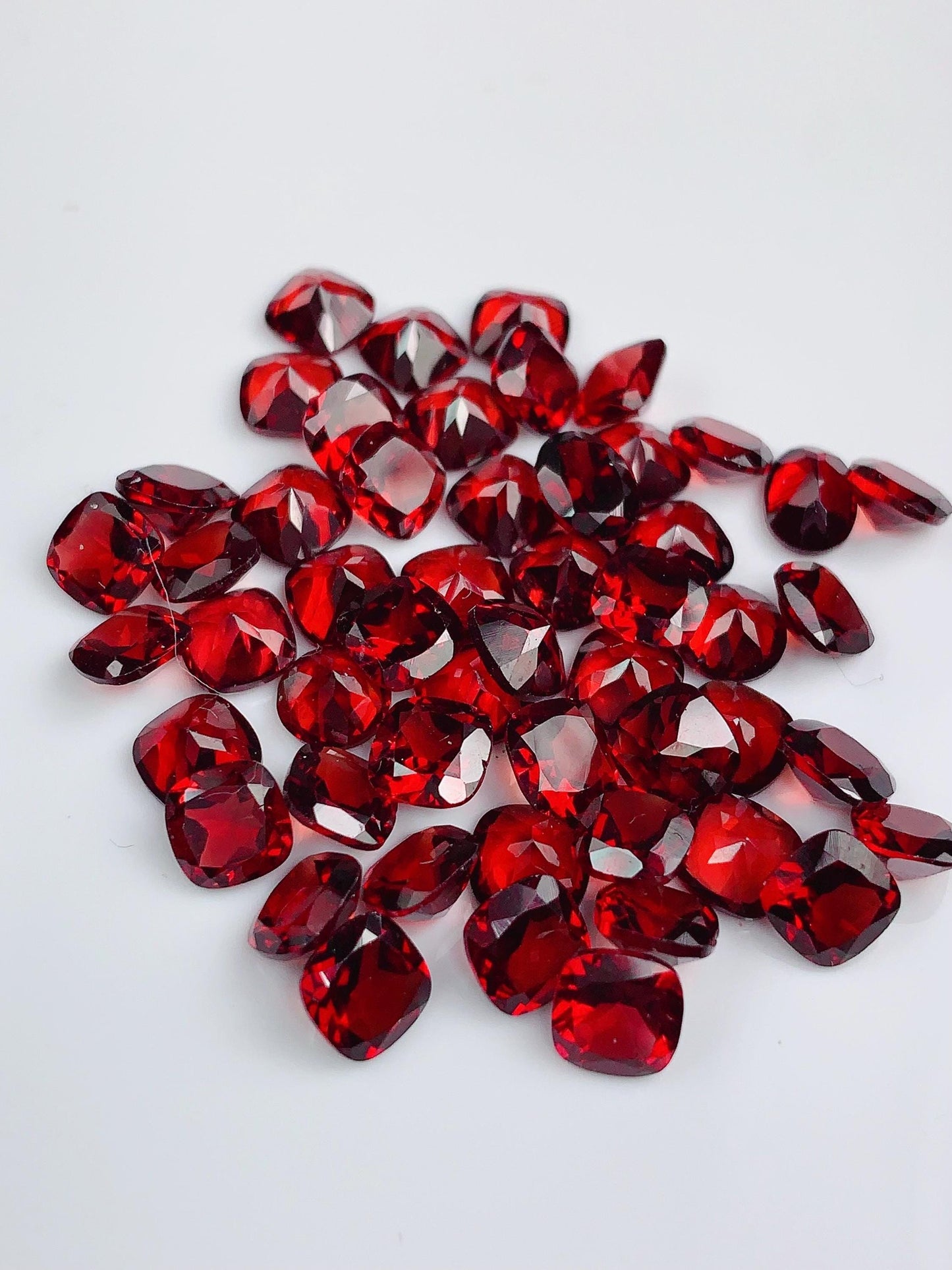 6mm AAA Deep Red Garnet Gemstone: Natural Faceted Square Cut