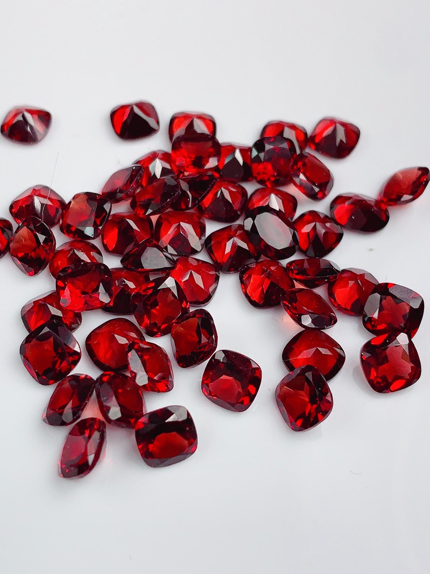 6mm AAA Deep Red Garnet Gemstone: Natural Faceted Square Cut