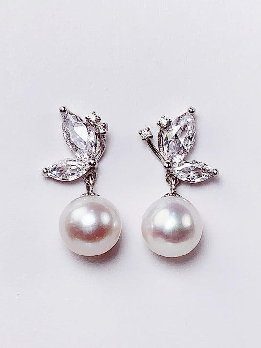 8mm High Quality Genuine Natural Freshwater Pearl Nearly Round Bright Luster Gloss 18k Gold Plated S 925 Sterling Silver Earring