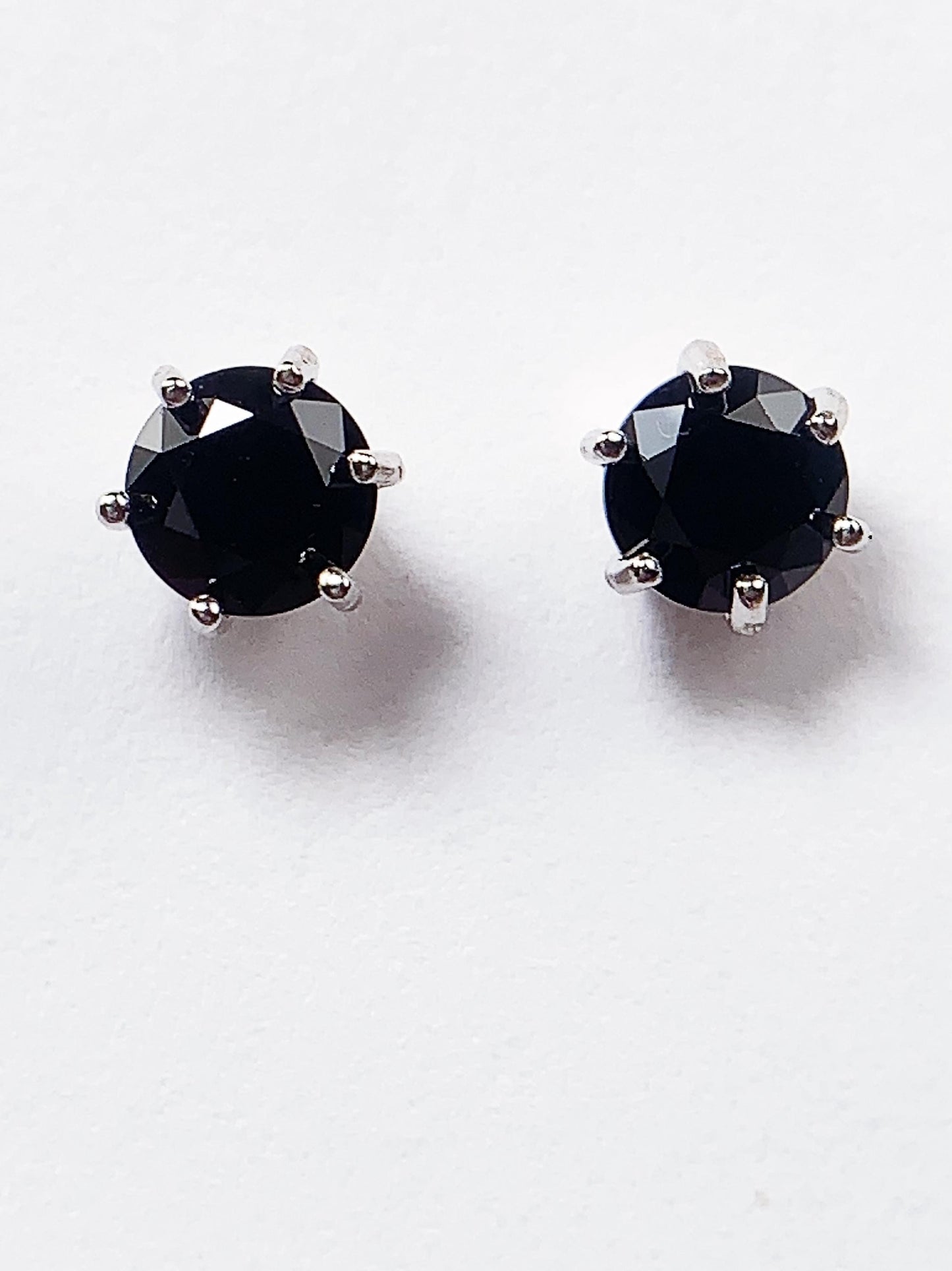 Black Spinel Earrings: 18k Gold Plated Sterling Silver Studs