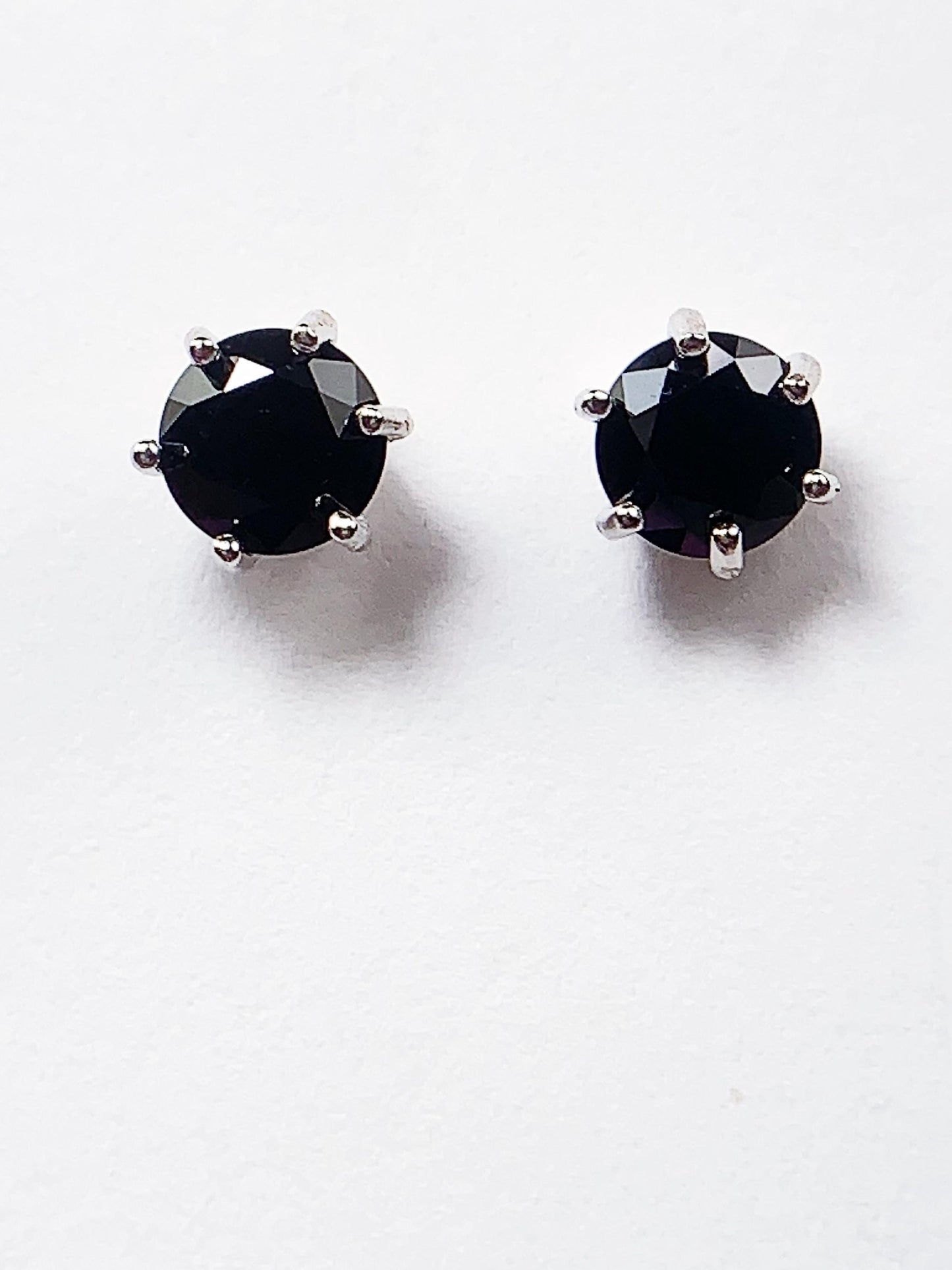 Black Spinel Earrings: 18k Gold Plated Sterling Silver Studs
