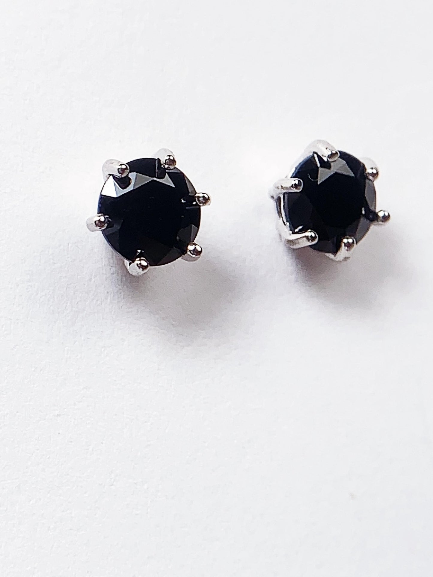 Black Spinel Earrings: 18k Gold Plated Sterling Silver Studs