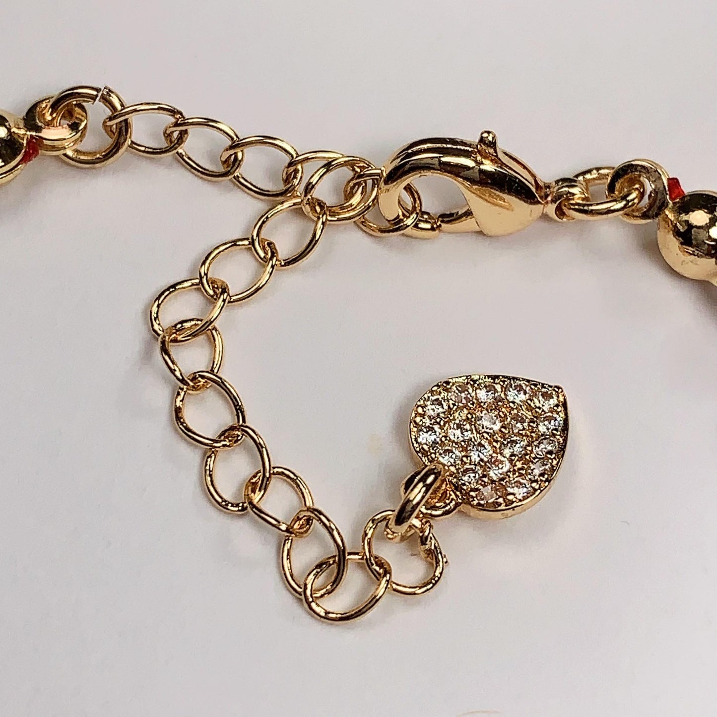Red Garnet Bracelet: 14K Gold Filled Heart, January Birthstone