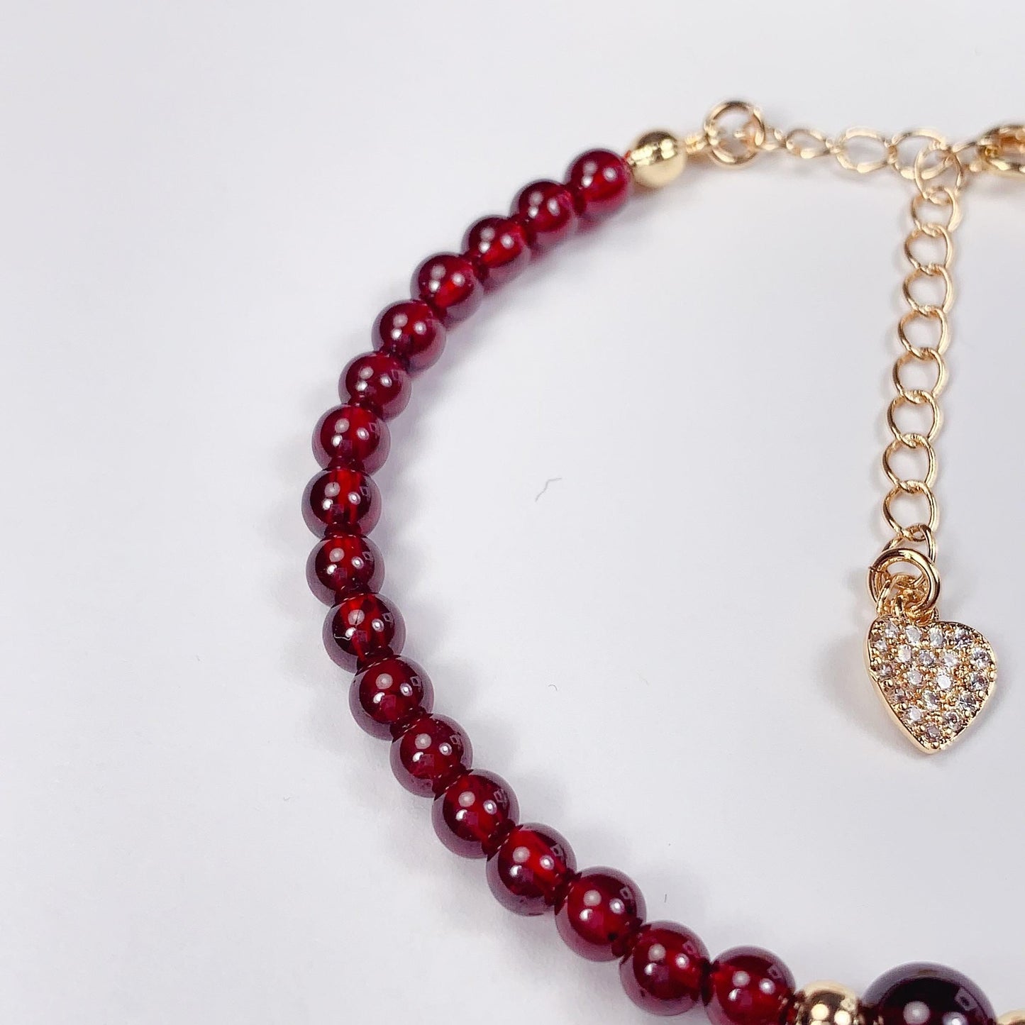 Natural Red Garnet Bracelet: 14K Gold Filled, January Birthstone