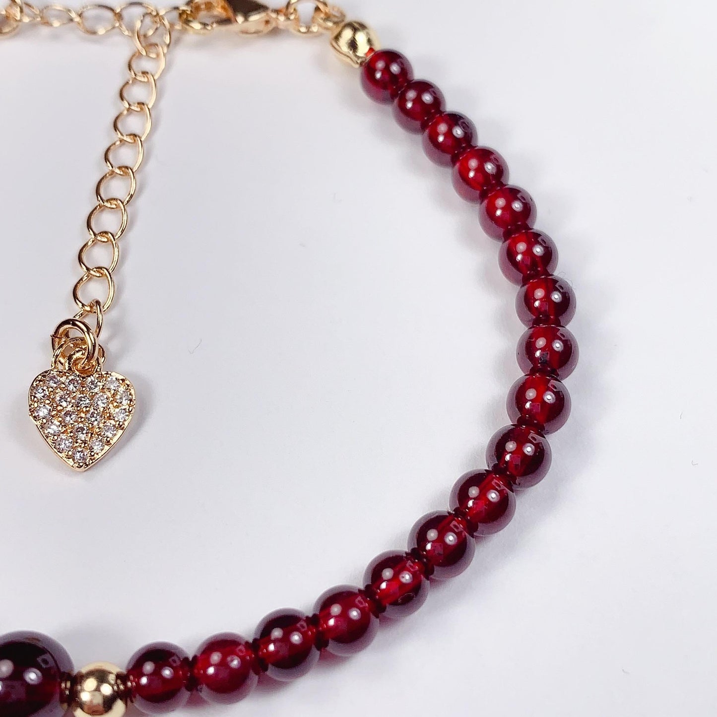 Natural Red Garnet Bracelet: 14K Gold Filled, January Birthstone
