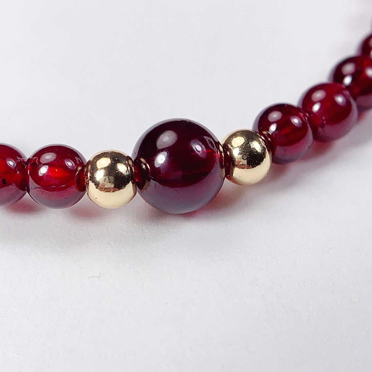 Natural Red Garnet Bracelet: 14K Gold Filled, January Birthstone