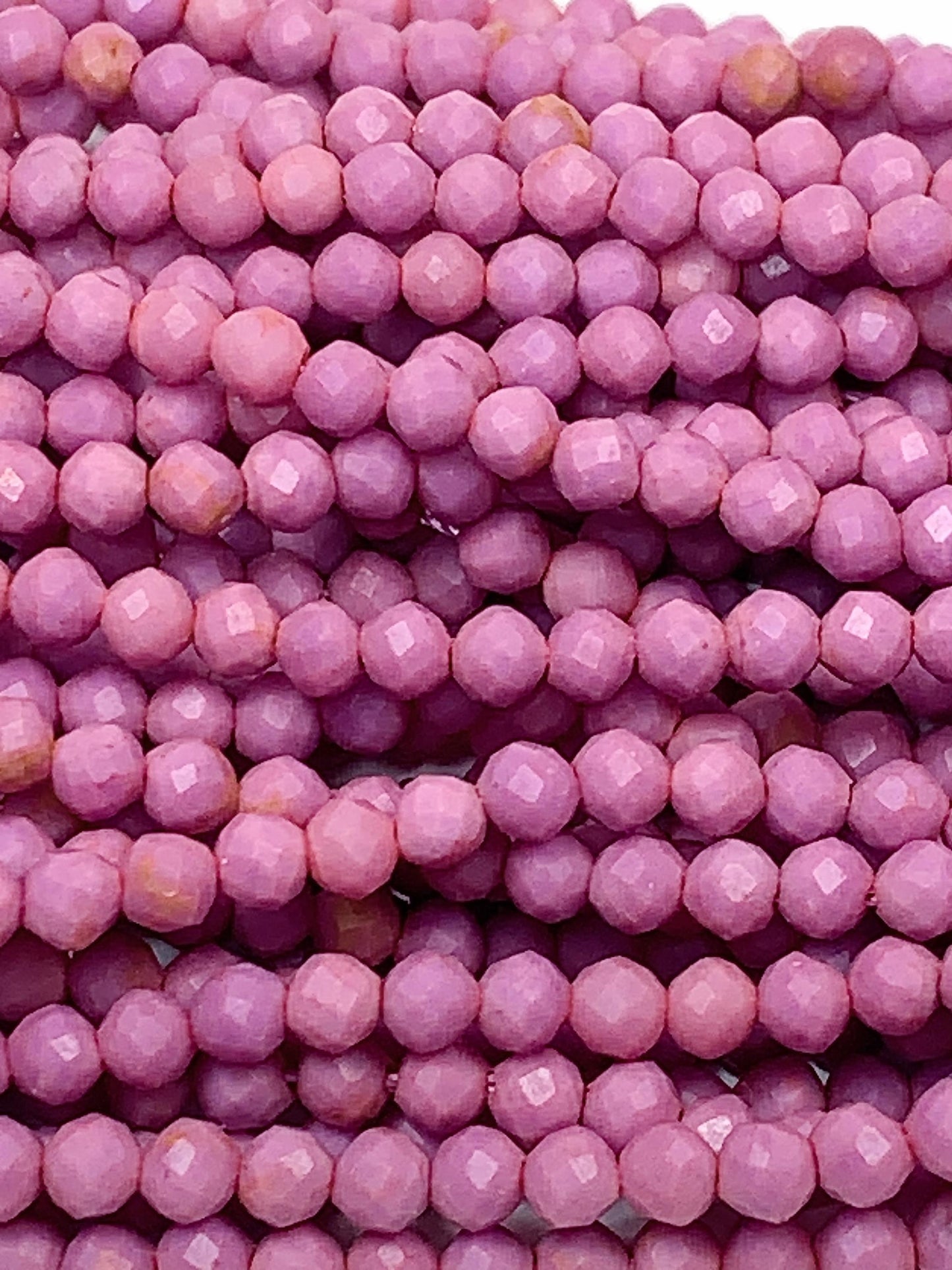 Genuine Natural Pink Purple Phosphosiderite Faceted Round Beads 15.5" Strand 2mm 3mm 4mm DIY