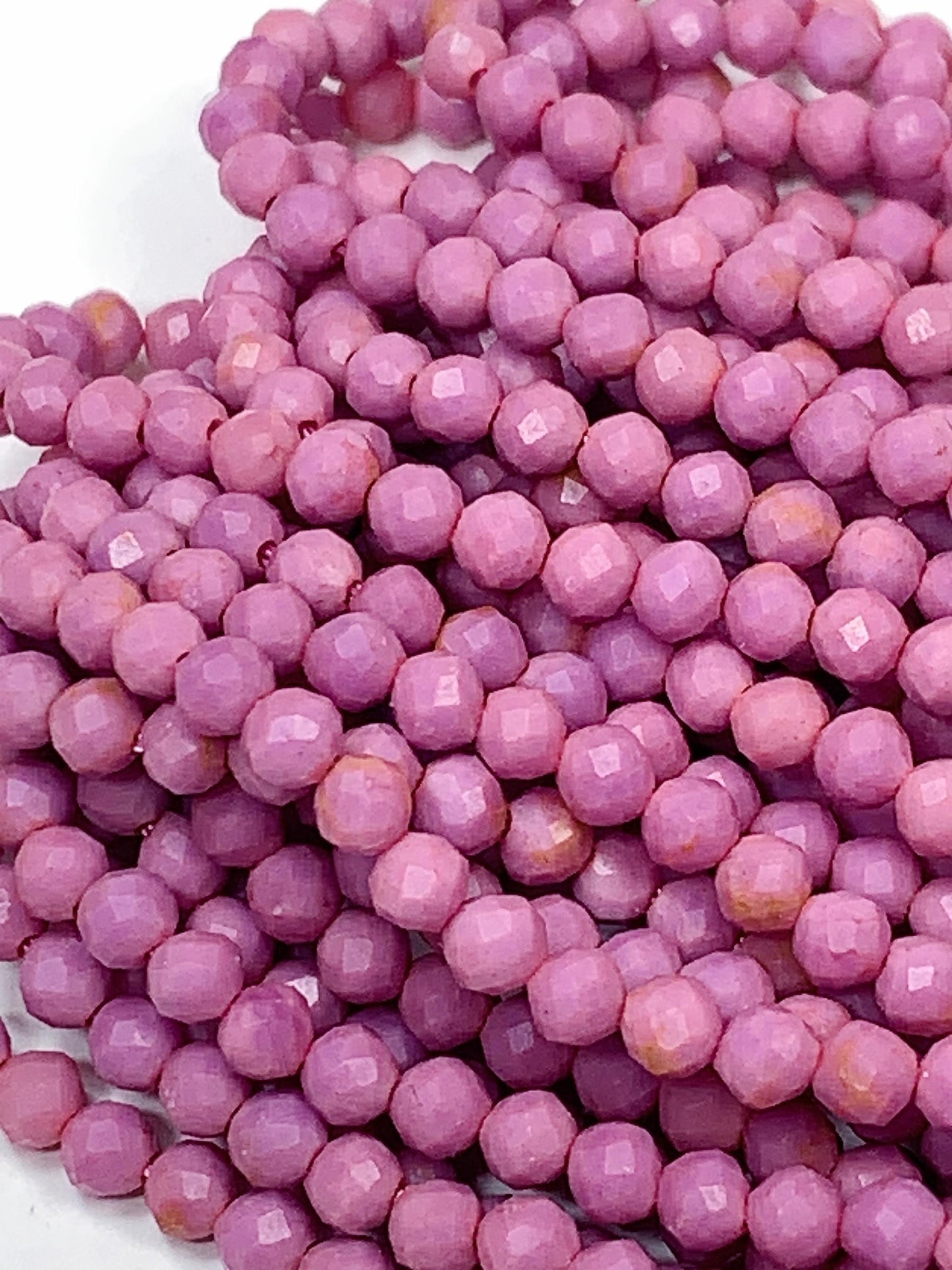 Genuine Natural Pink Purple Phosphosiderite Faceted Round Beads 15.5" Strand 2mm 3mm 4mm DIY