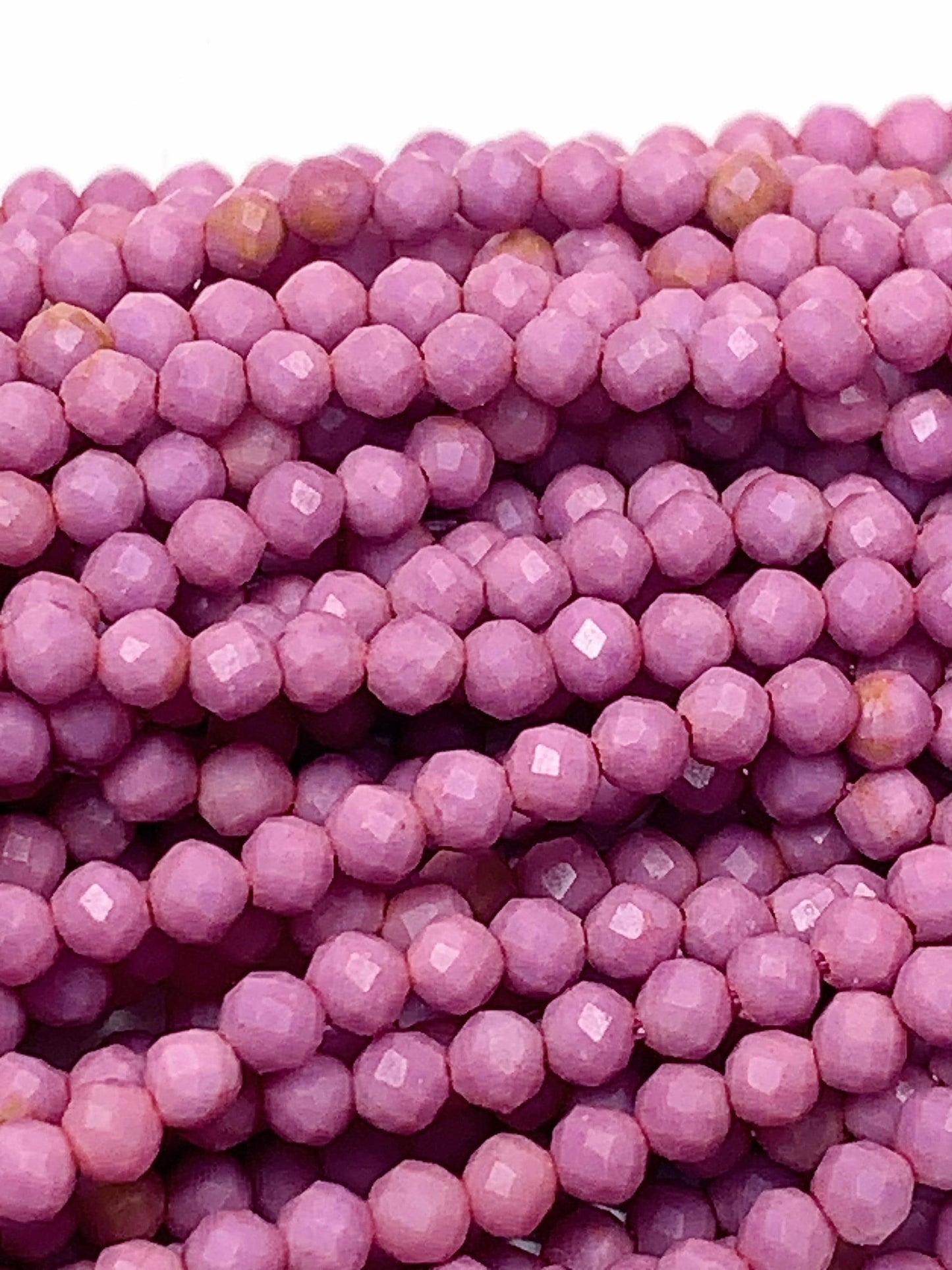 Genuine Natural Pink Purple Phosphosiderite Faceted Round Beads 15.5" Strand 2mm 3mm 4mm DIY