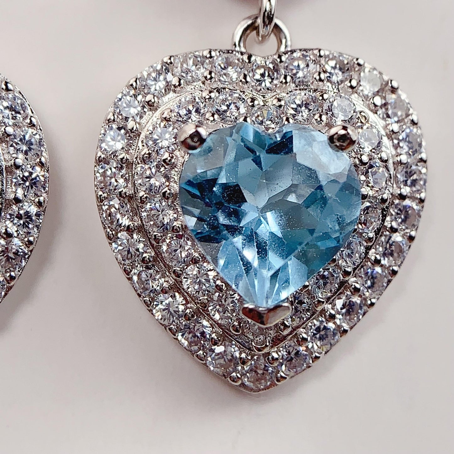 Sky Blue Topaz Heart Earrings: Amethyst, 18k Gold Plated Sterling Silver