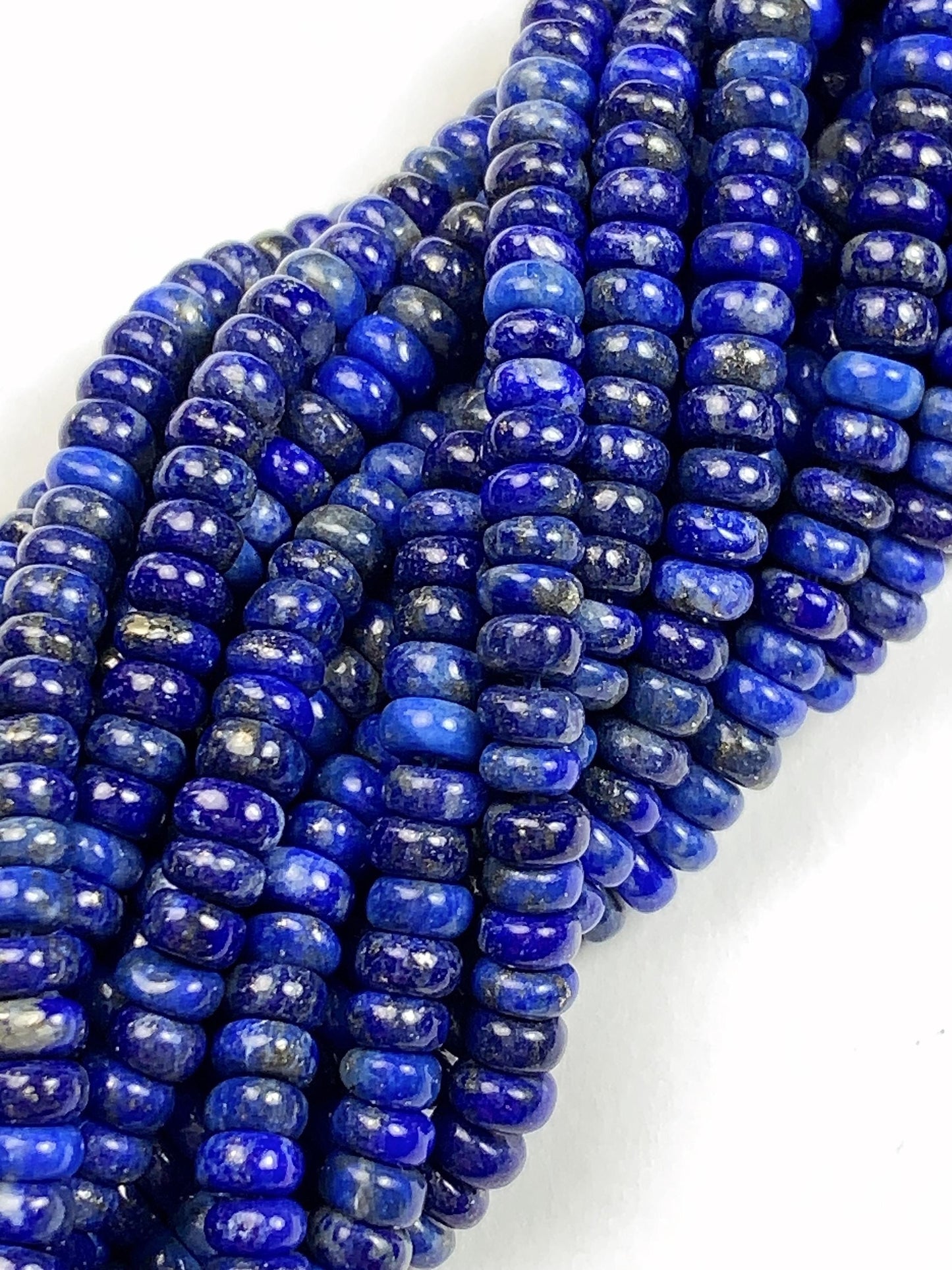 2x4mm Natural blue Lapis Lazuli Smooth Rondelle Beads 15.5" Strand