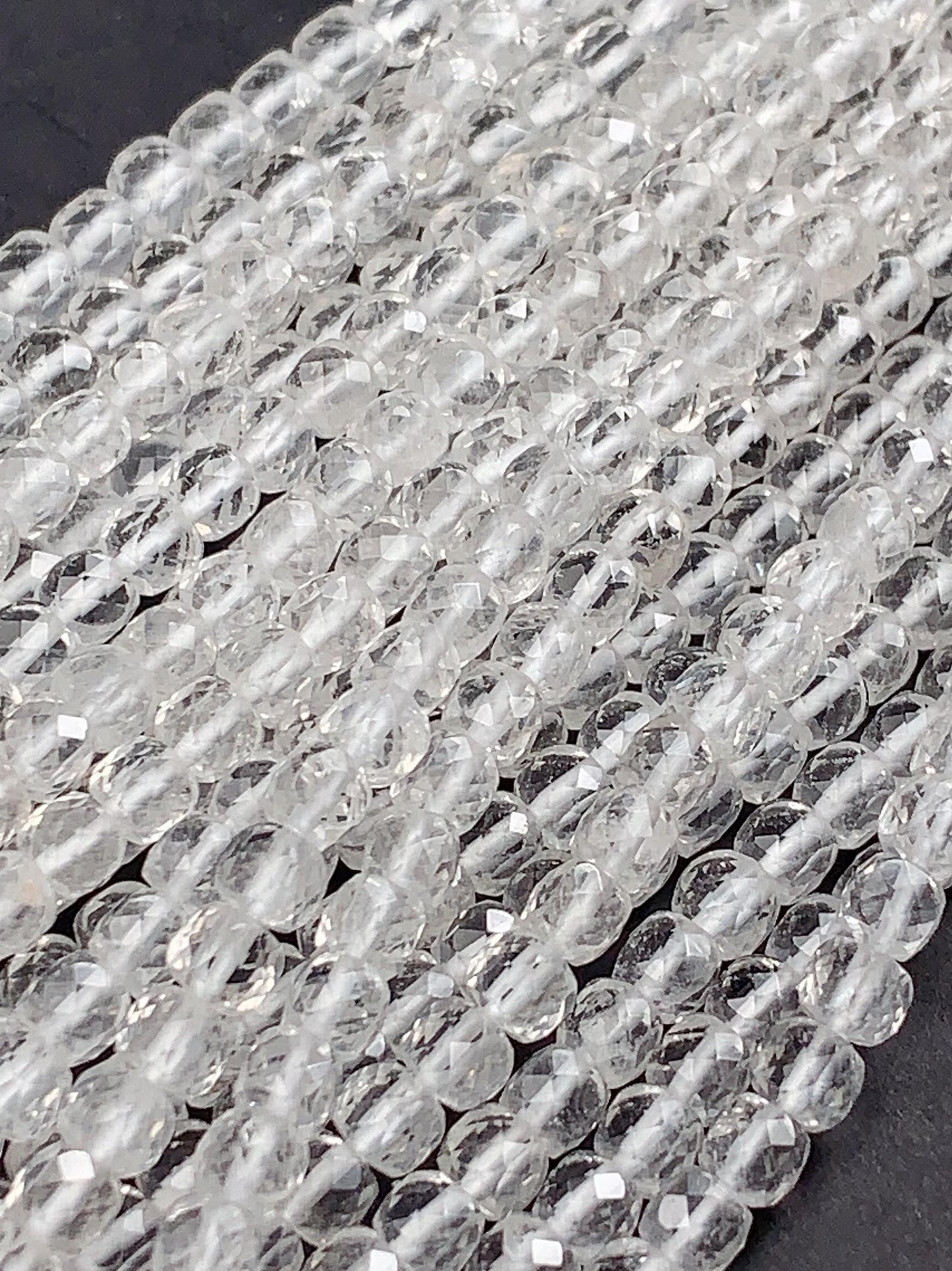 4.5mm AAA Clear Quartz White Crystal Rock Faceted Cube Square Beads 15.5" Strand