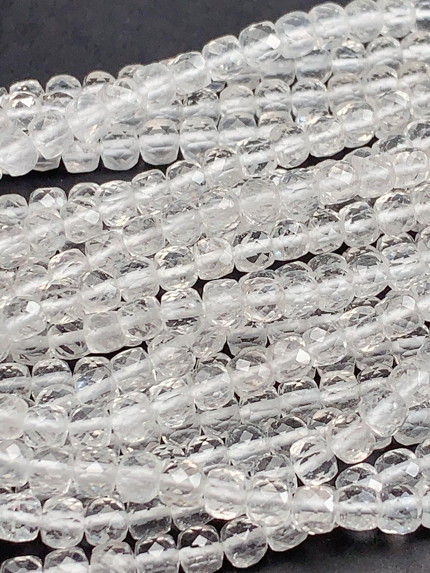 4.5mm AAA Clear Quartz White Crystal Rock Faceted Cube Square Beads 15.5" Strand