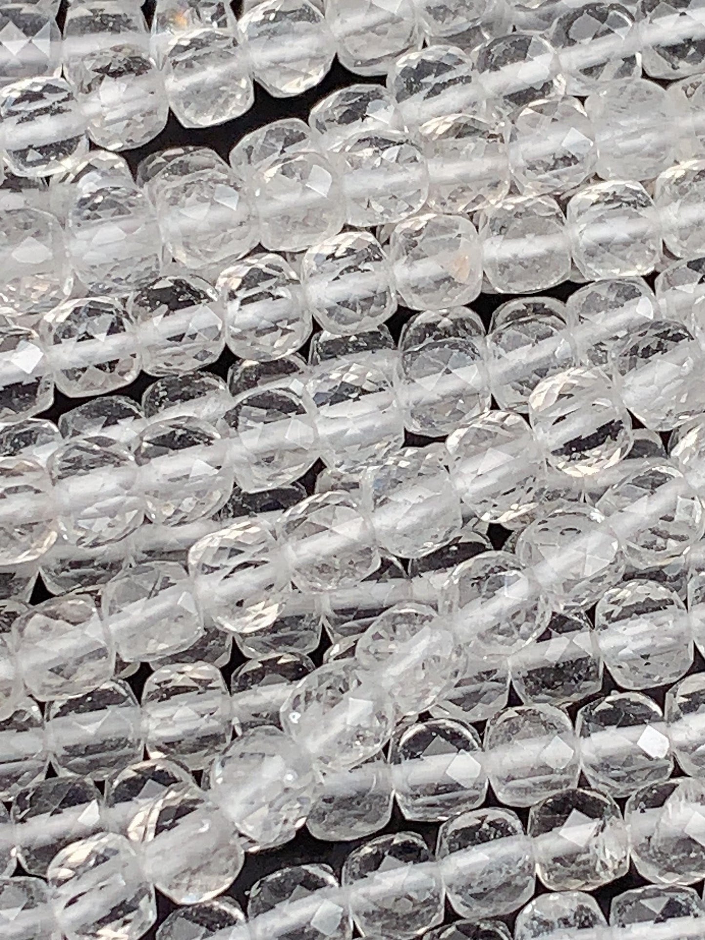 4.5mm AAA Clear Quartz White Crystal Rock Faceted Cube Square Beads 15.5" Strand
