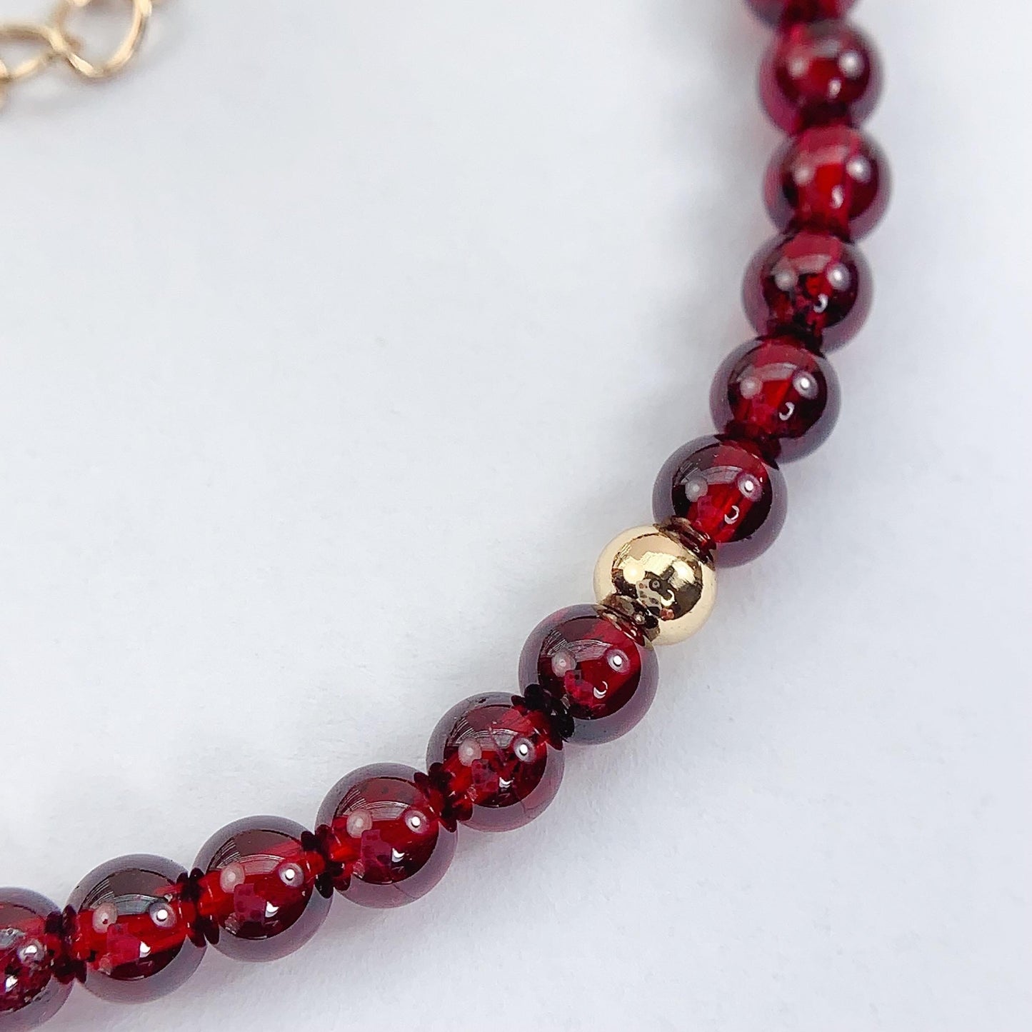 Red Garnet Bracelet: 14K Gold Filled, January Birthstone, Healing Crystals
