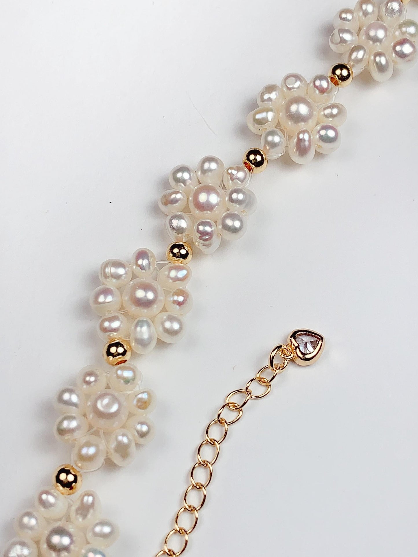 Handmade Natural Freshwater White Pearl Necklace Earrings Bracelet Bright Luster Gloss 18k Gold Filled