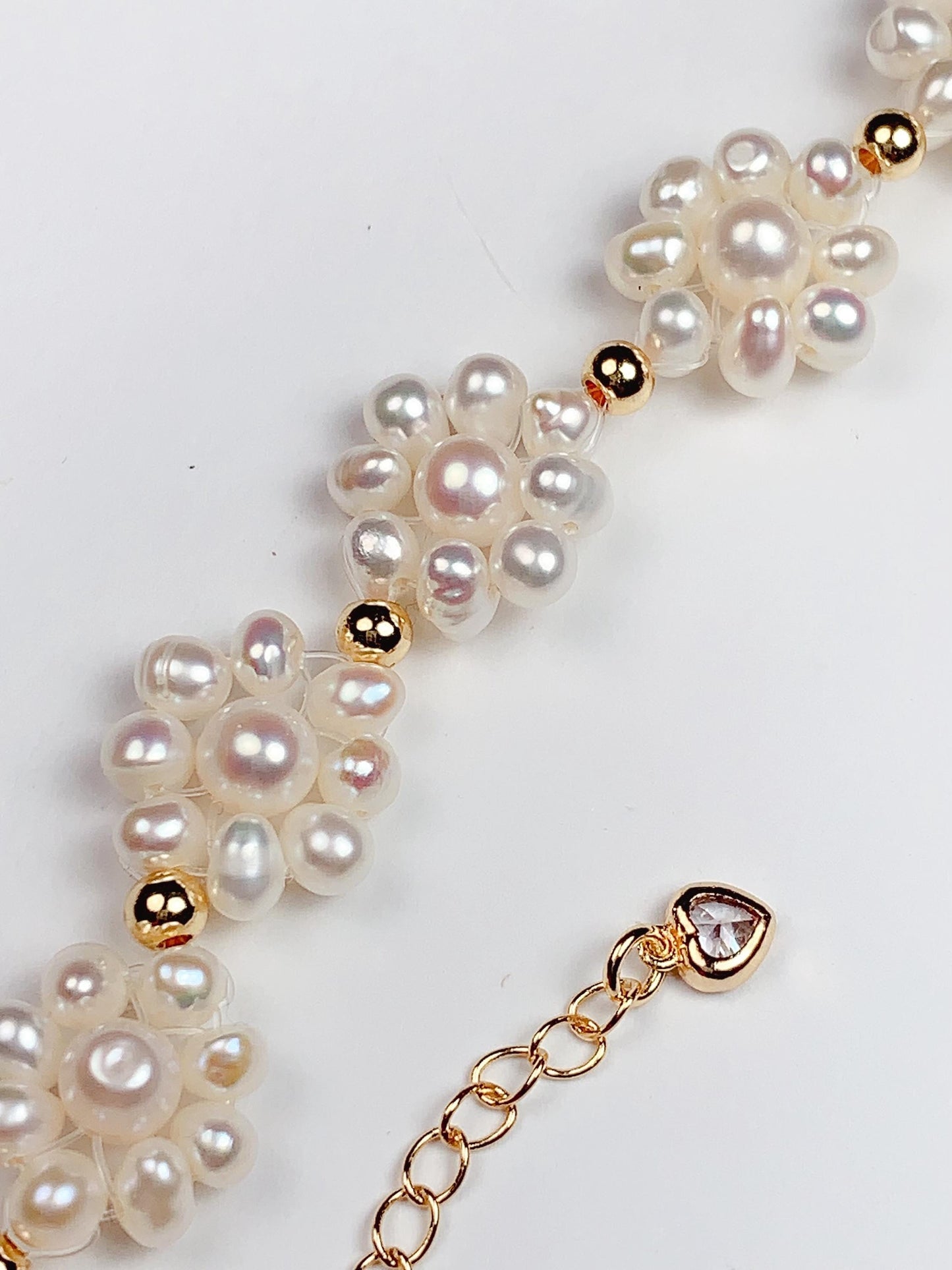 Handmade Natural Freshwater White Pearl Necklace Earrings Bracelet Bright Luster Gloss 18k Gold Filled