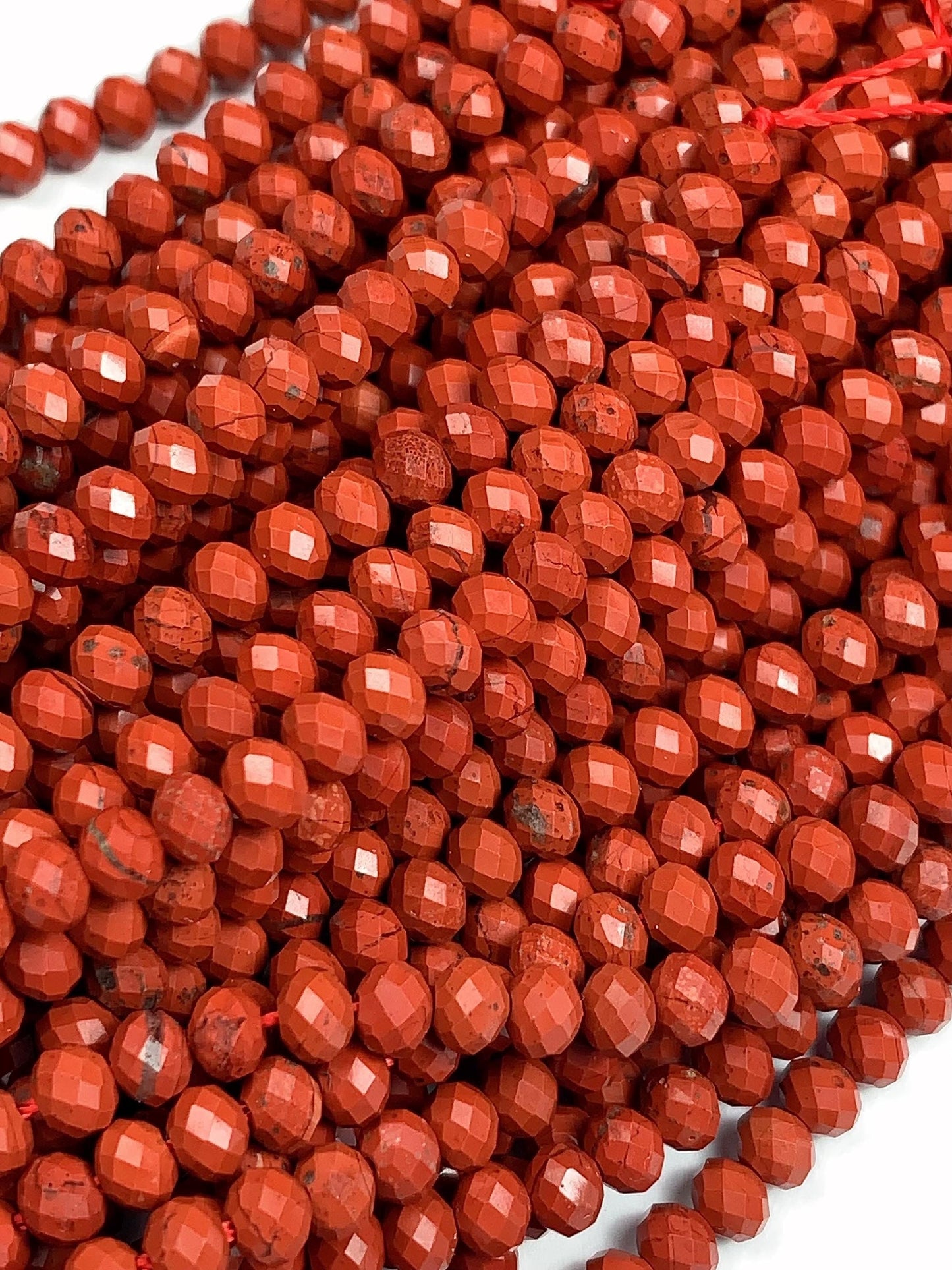 3x4 mmGrade AAA+ Genuine Natural Red Jasper Faceted Rondelle Beads 15.5" Strand