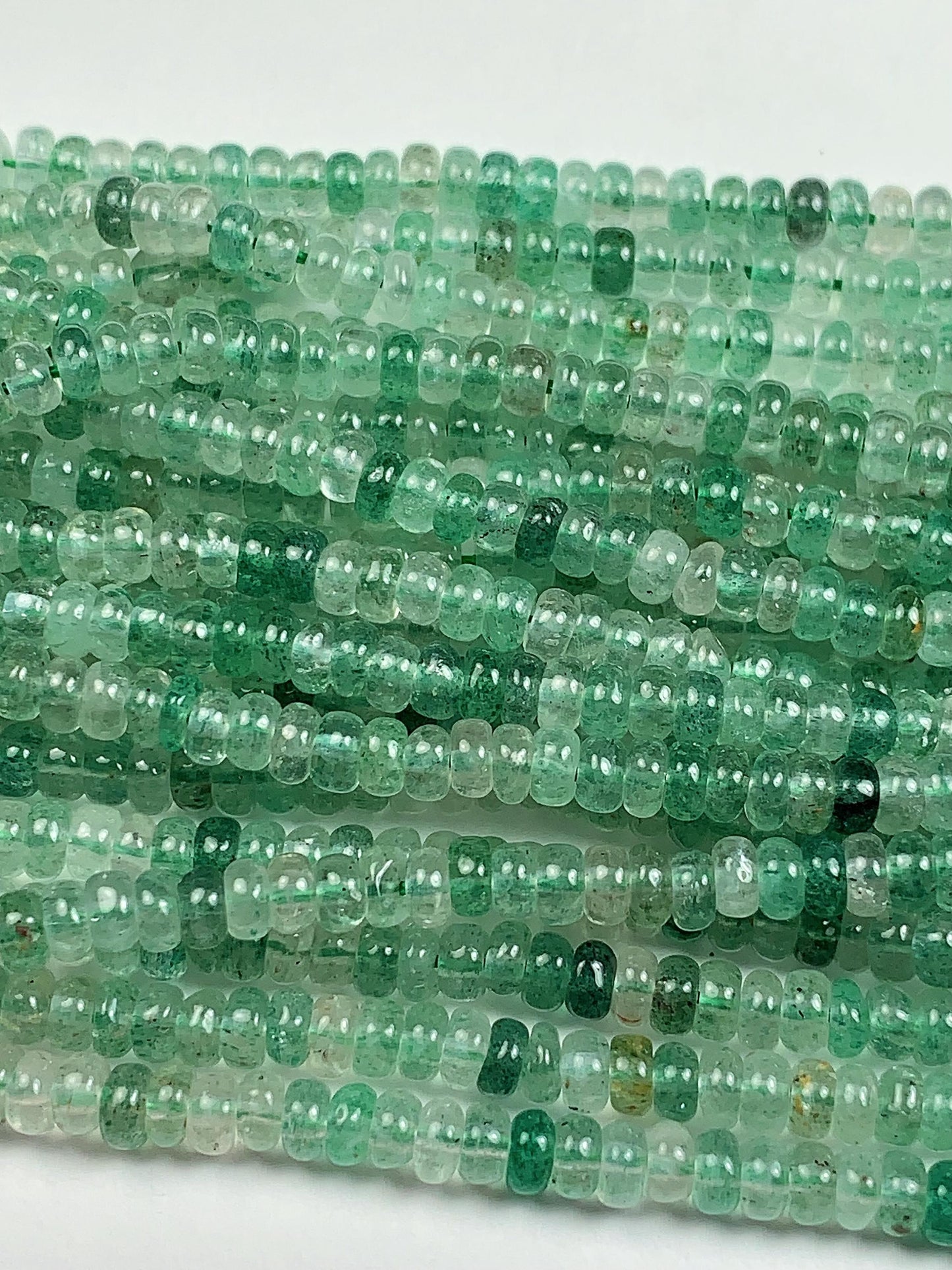 2x4mm Green Natural Strawberry Quartz Smooth Rondelle Beads Gemstone Strand 15"