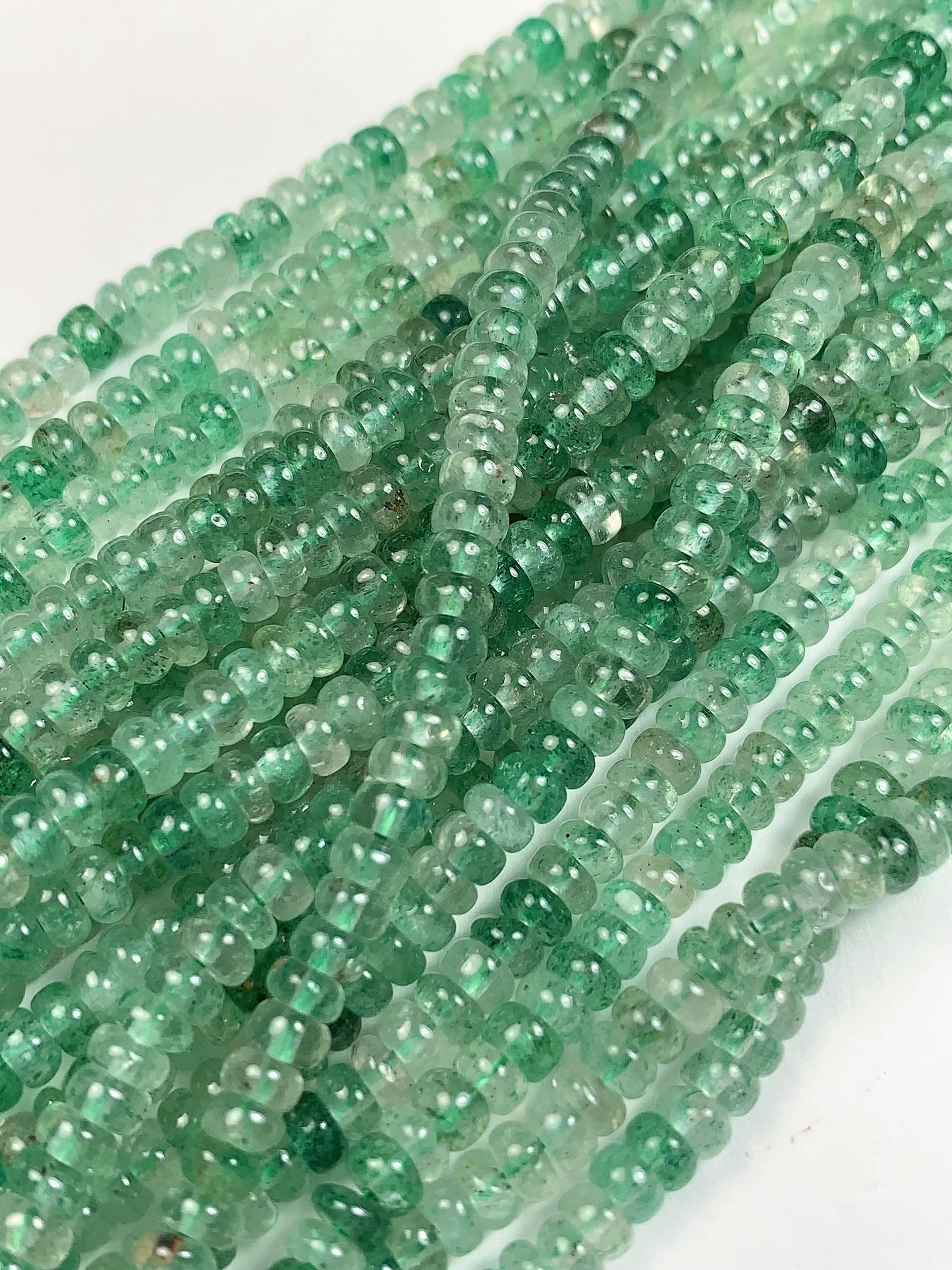 2x4mm Green Natural Strawberry Quartz Smooth Rondelle Beads Gemstone Strand 15"