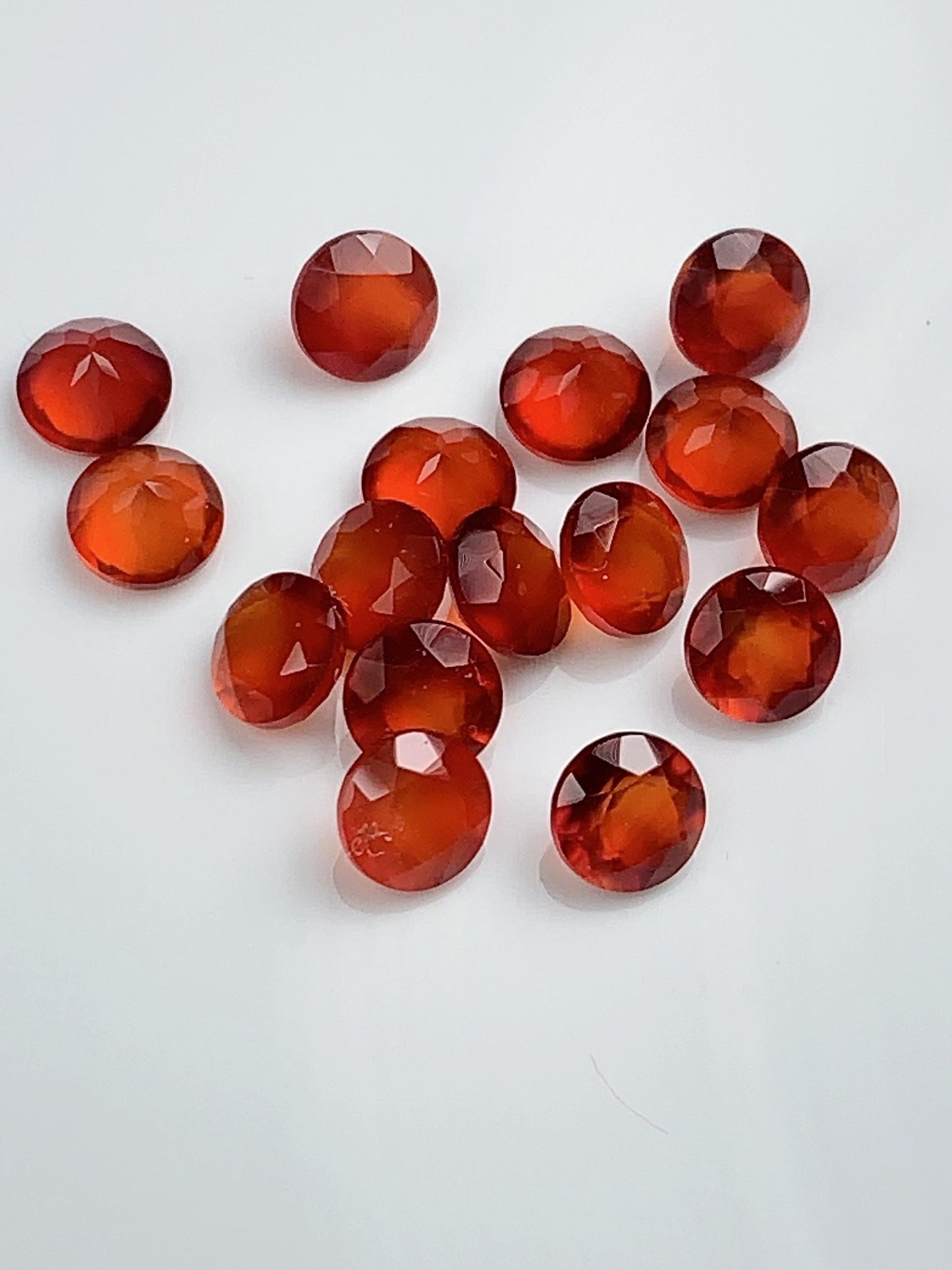 AAA Deep Orange Red Agate Gemstone: 4mm Faceted Round Cut