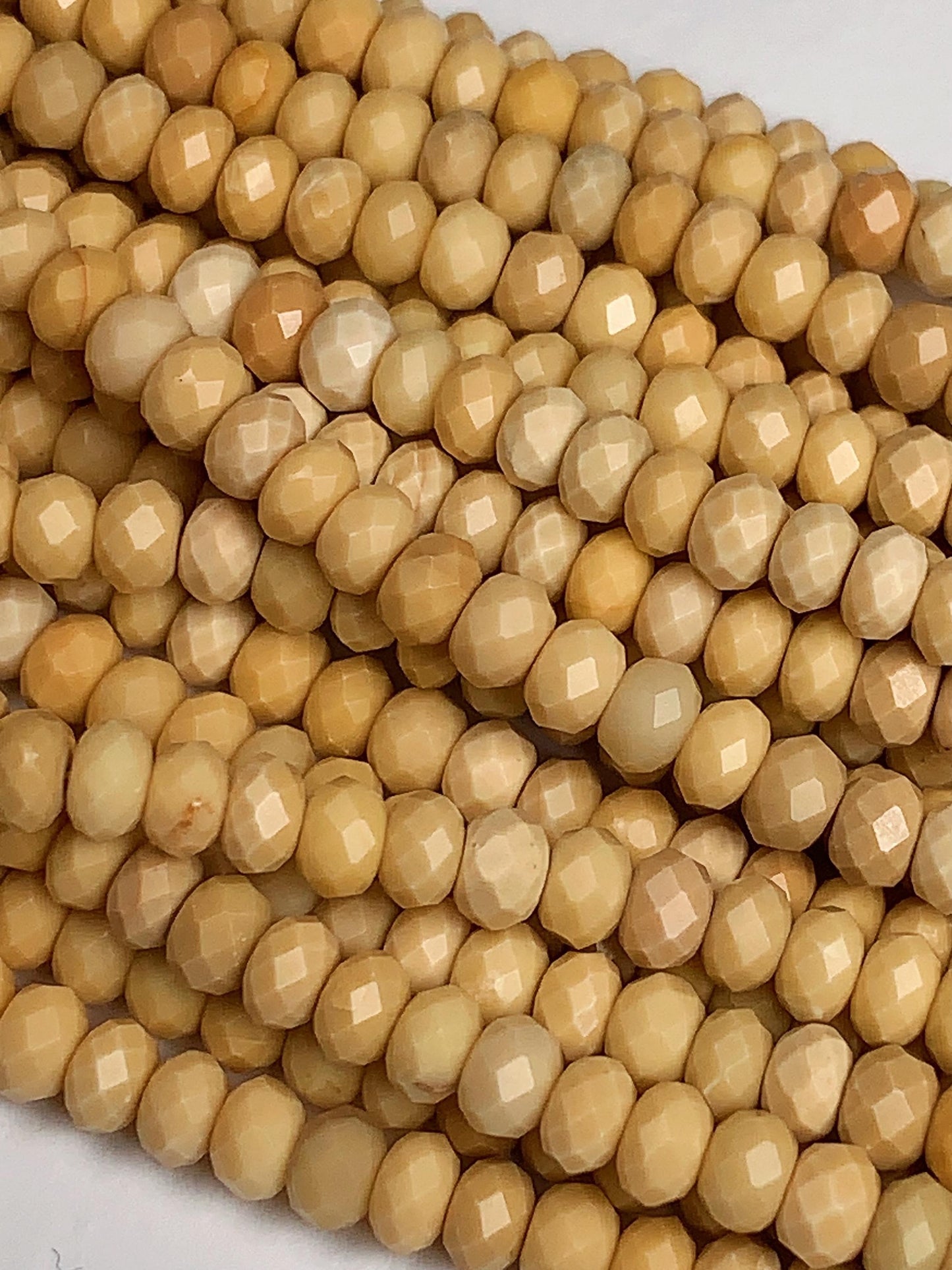 Natural Gold Yellow Agate Faceted Rondelle Beads - 3x4mm, 15.5" Strand