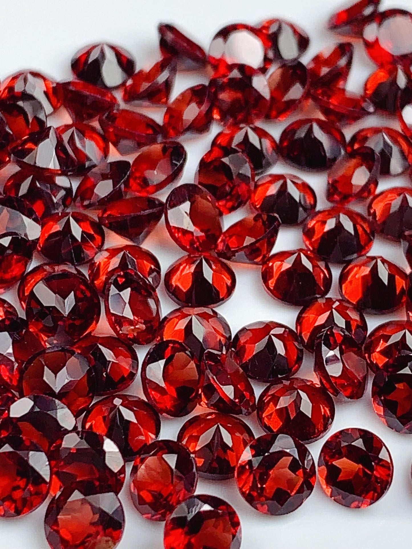 AAA Deep Red Garnet Gemstone: 5mm Faceted Round Cut