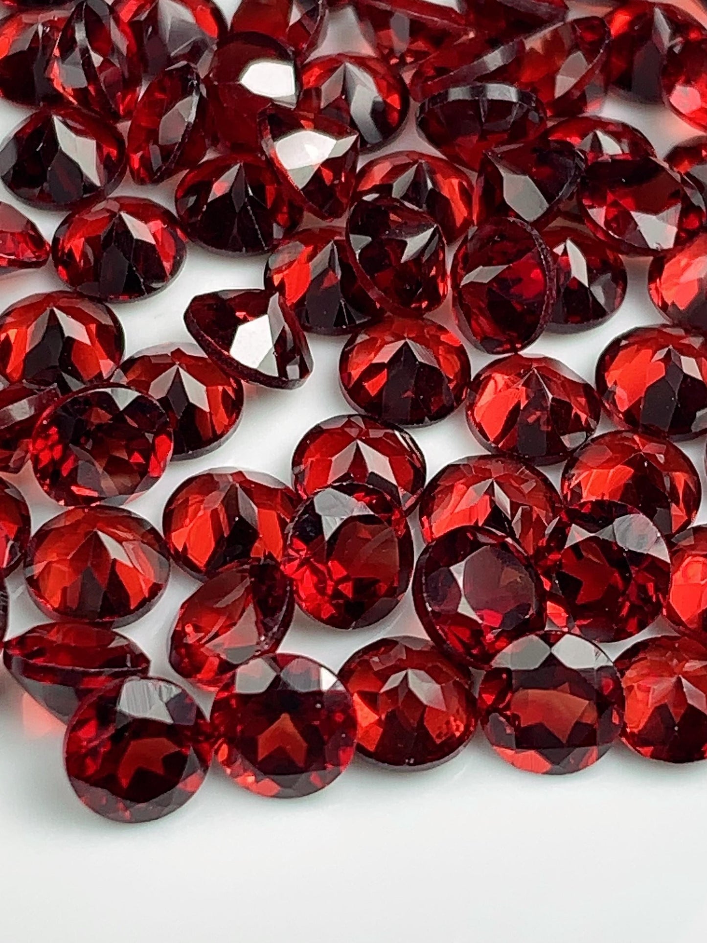 AAA Deep Red Garnet Gemstone: 5mm Faceted Round Cut