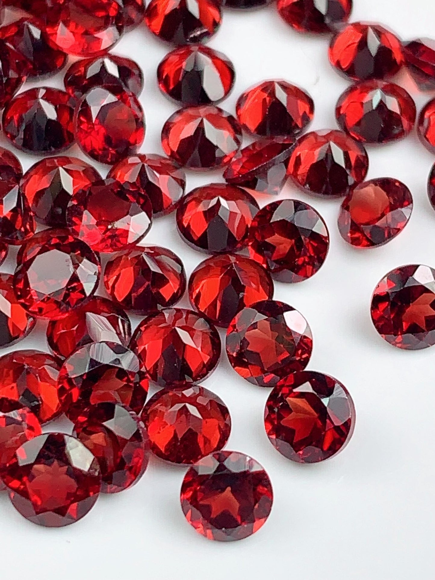 AAA Deep Red Garnet Gemstone: 5mm Faceted Round Cut