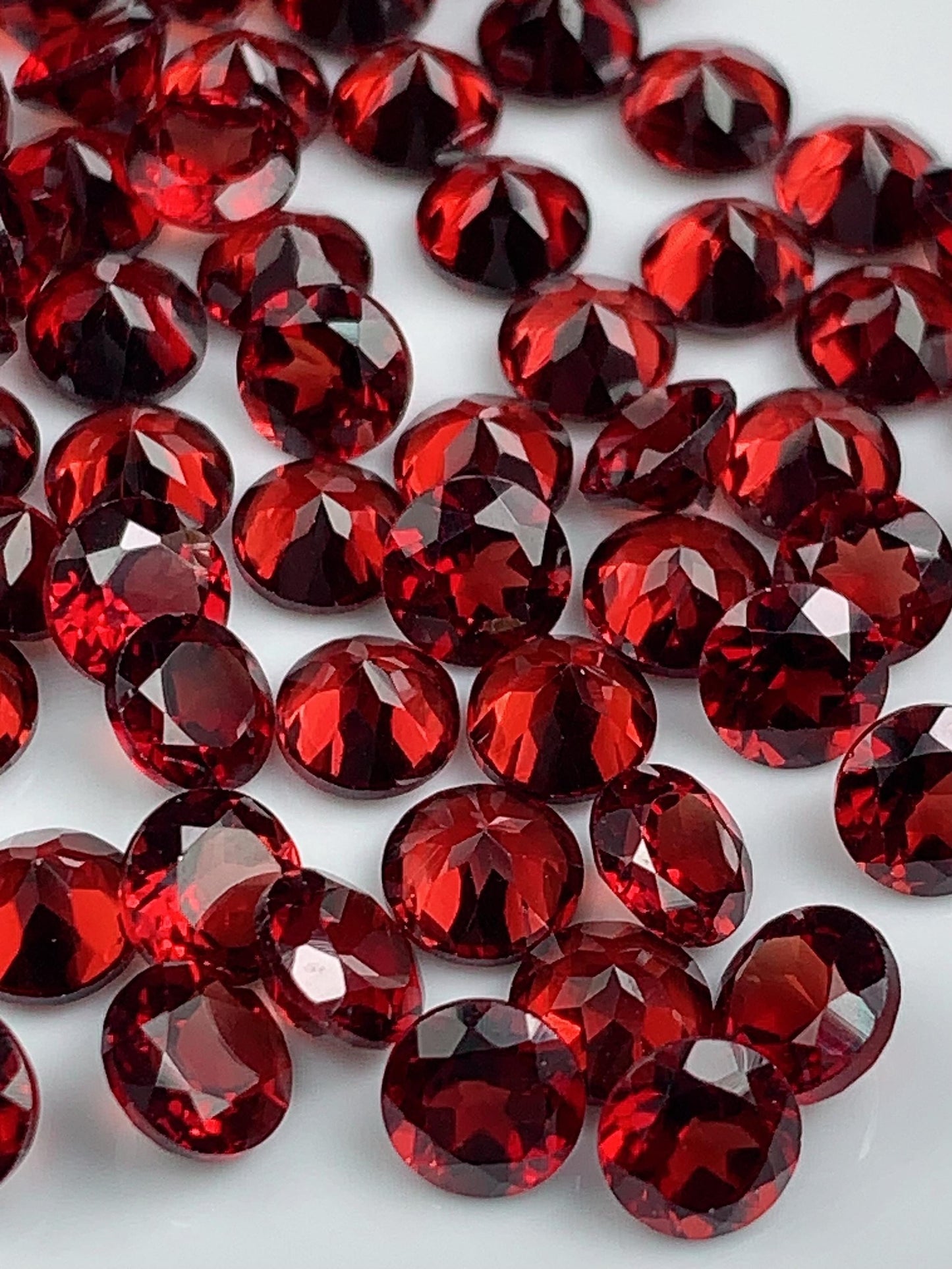 AAA Deep Red Garnet Gemstone: 5mm Faceted Round Cut