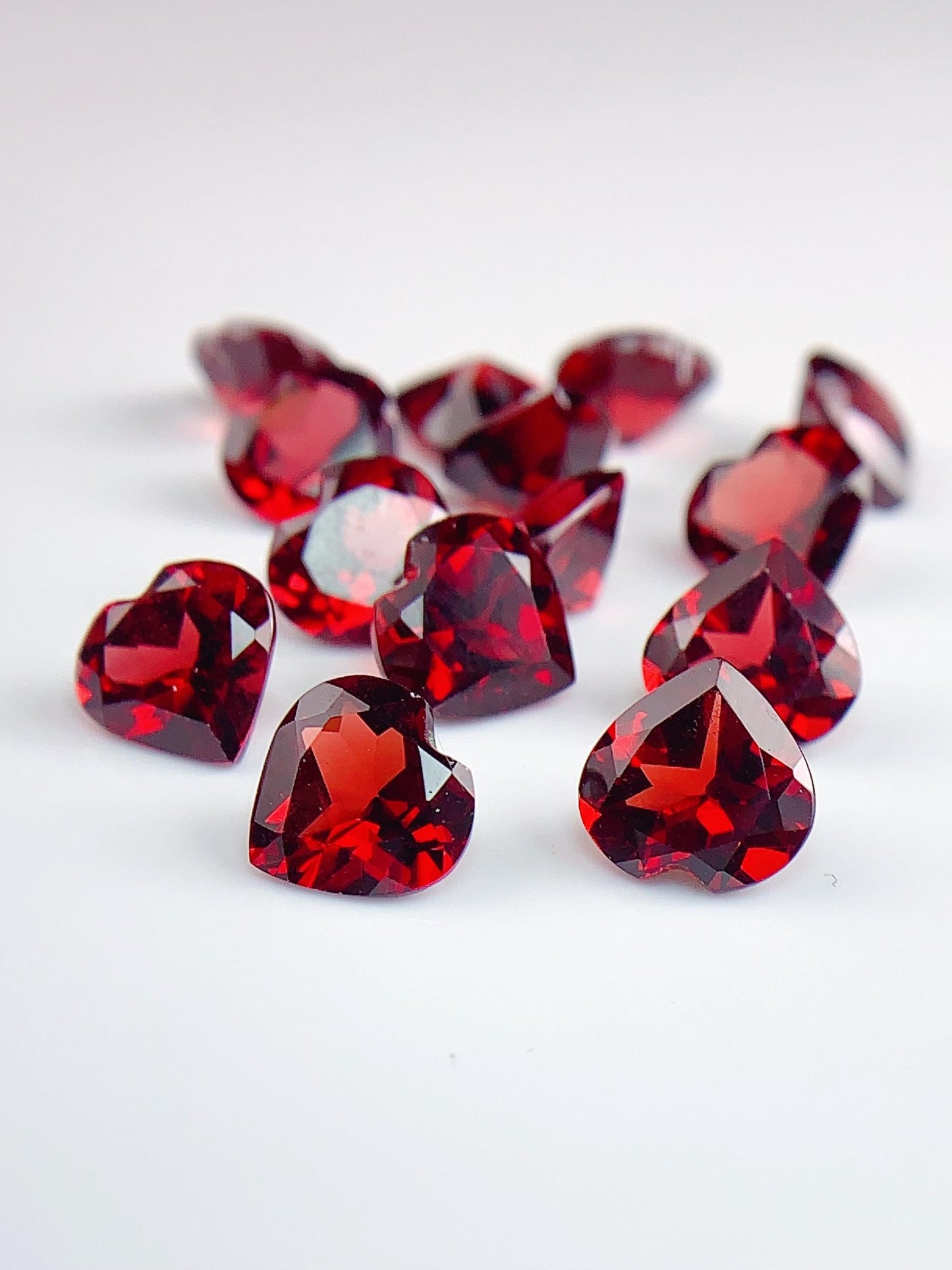 8mm AAA Deep Red Garnet Gemstone: Faceted Heart Cut