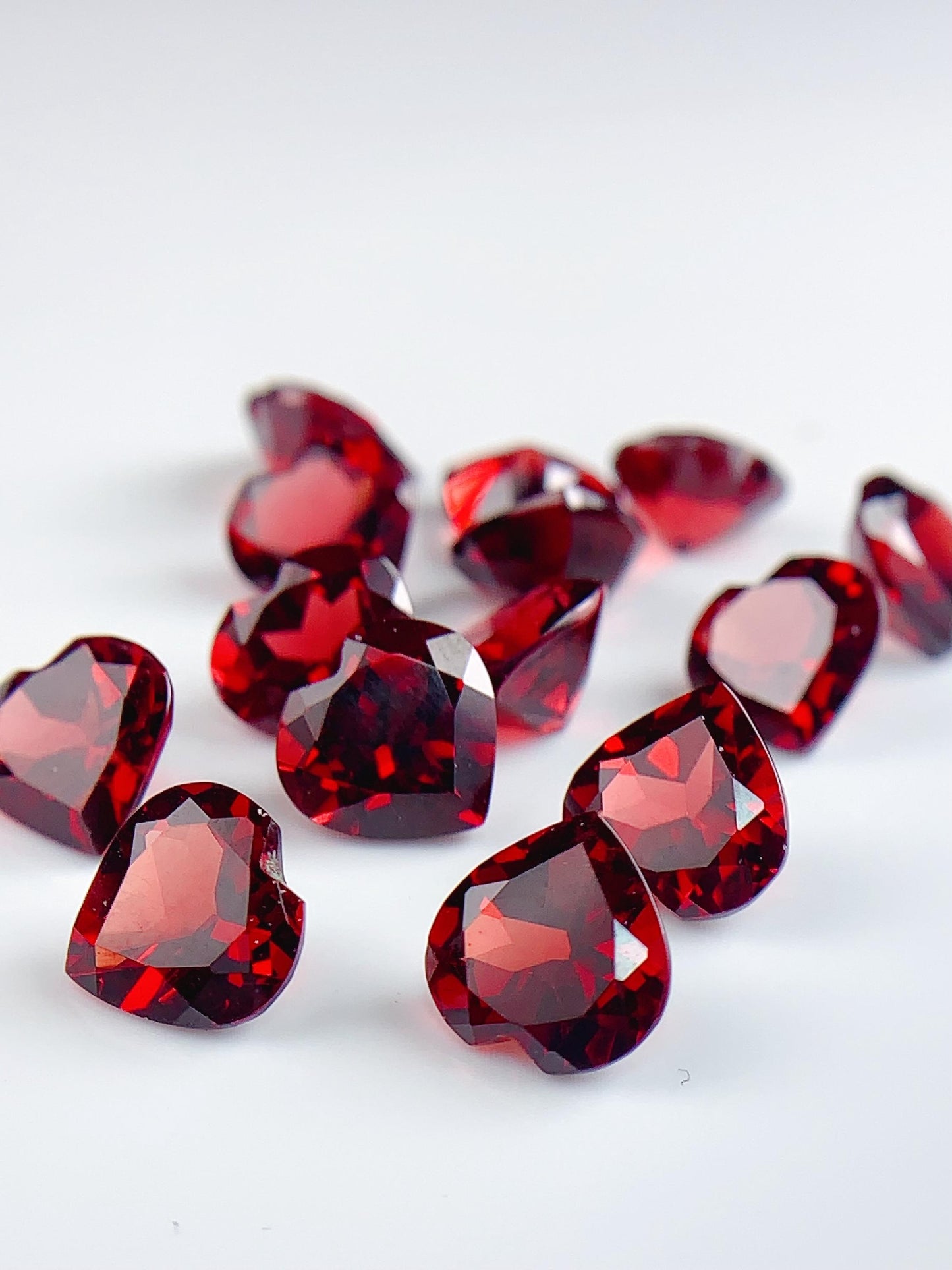 8mm AAA Deep Red Garnet Gemstone: Faceted Heart Cut