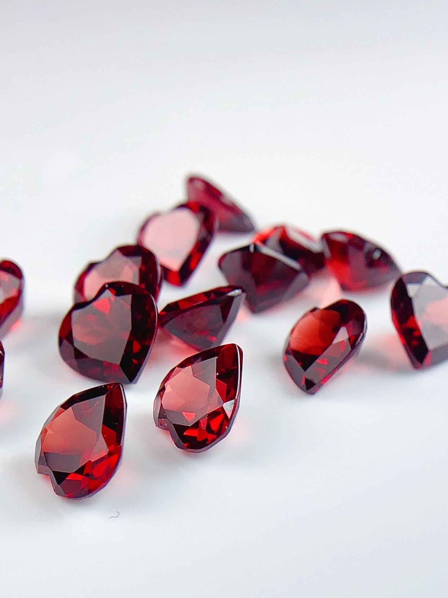 8mm AAA Deep Red Garnet Gemstone: Faceted Heart Cut