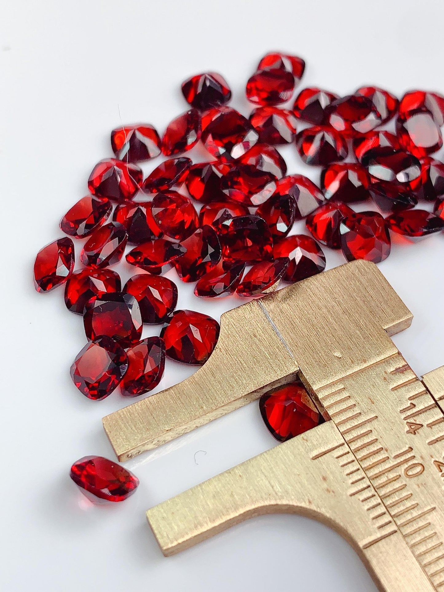 6mm AAA Deep Red Garnet Gemstone: Natural Faceted Square Cut