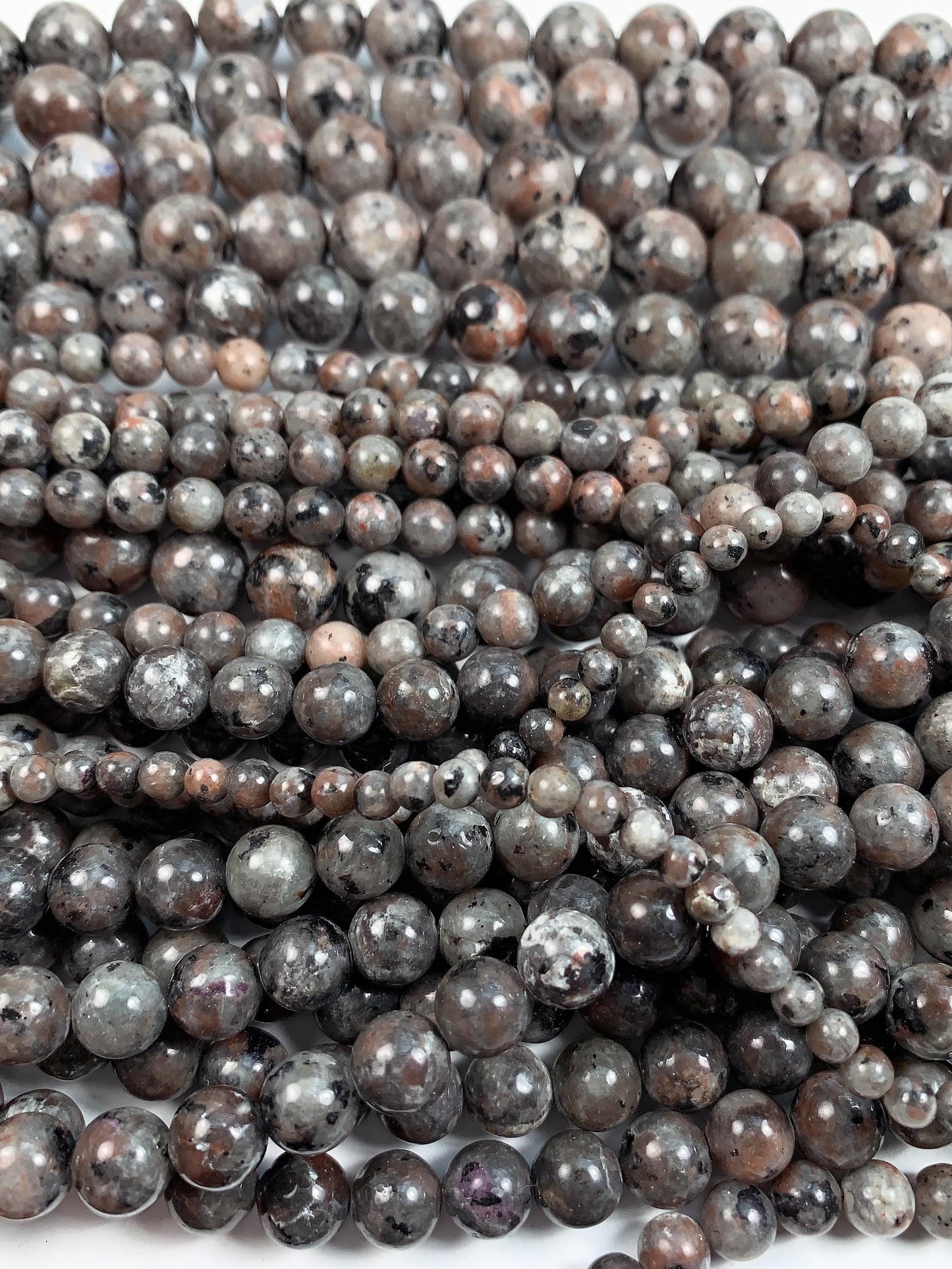 AAA Yooperlite Smooth Bead Strand: Natural Red Gray Black Sodalite, UV Reactive, 4mm 6mm 8mm 10mm 12mm 14mm 16mm 18mm 20mm
