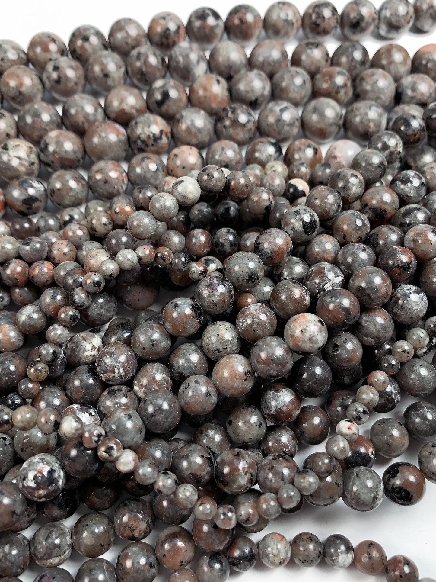 AAA Yooperlite Smooth Bead Strand: Natural Red Gray Black Sodalite, UV Reactive, 4mm 6mm 8mm 10mm 12mm 14mm 16mm 18mm 20mm