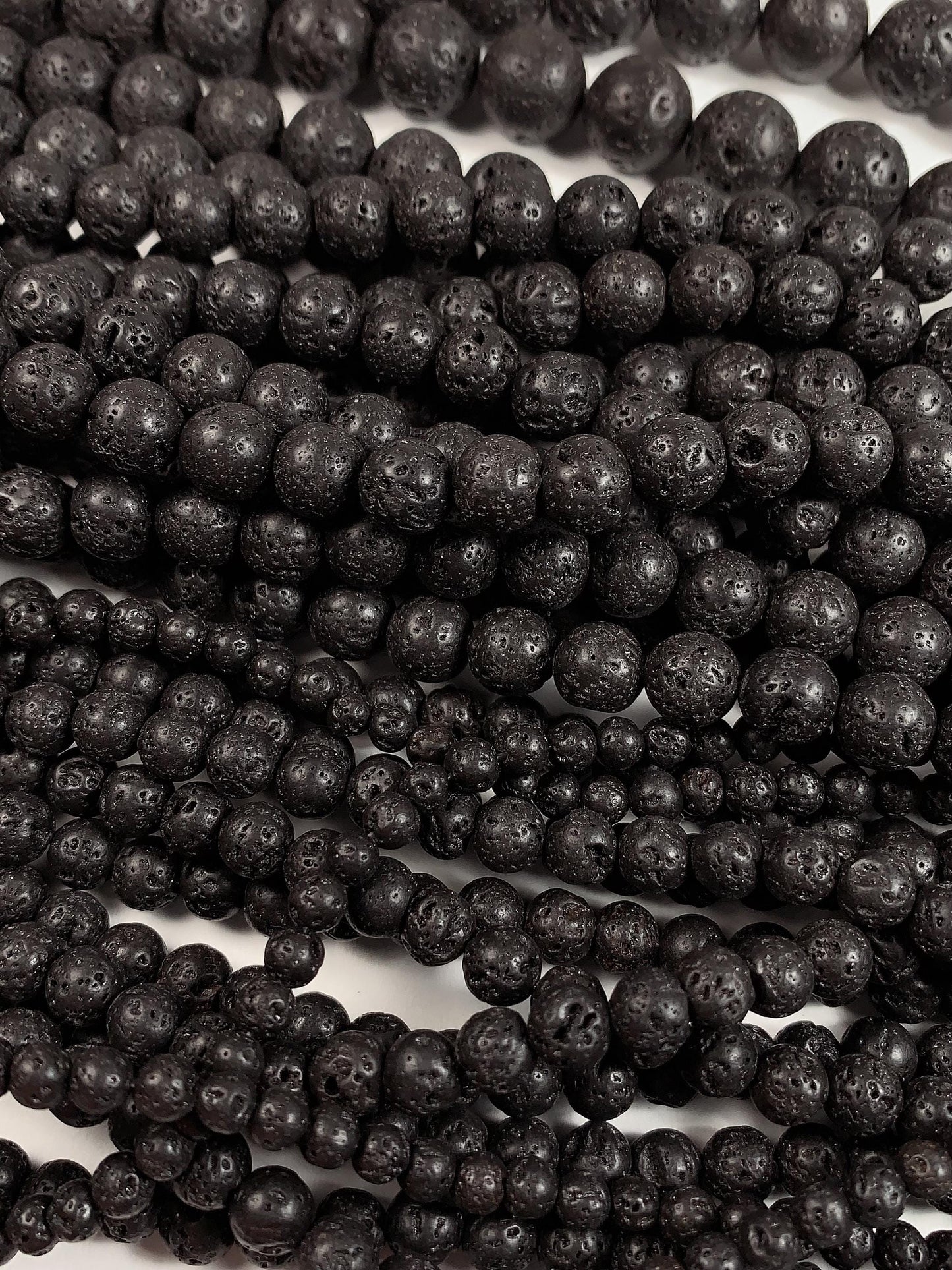 AAA Natural Black Volcanic Lava Rock Beads: 15.5" Strand 4mm 6mm 8mm 10mm 12mm 14mm 16mm 18mm