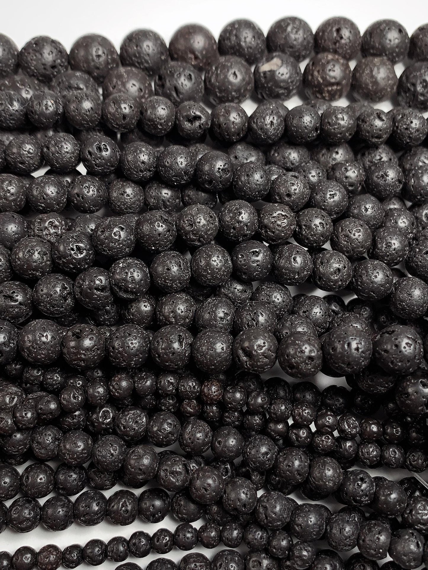 AAA Natural Black Volcanic Lava Rock Beads: 15.5" Strand 4mm 6mm 8mm 10mm 12mm 14mm 16mm 18mm