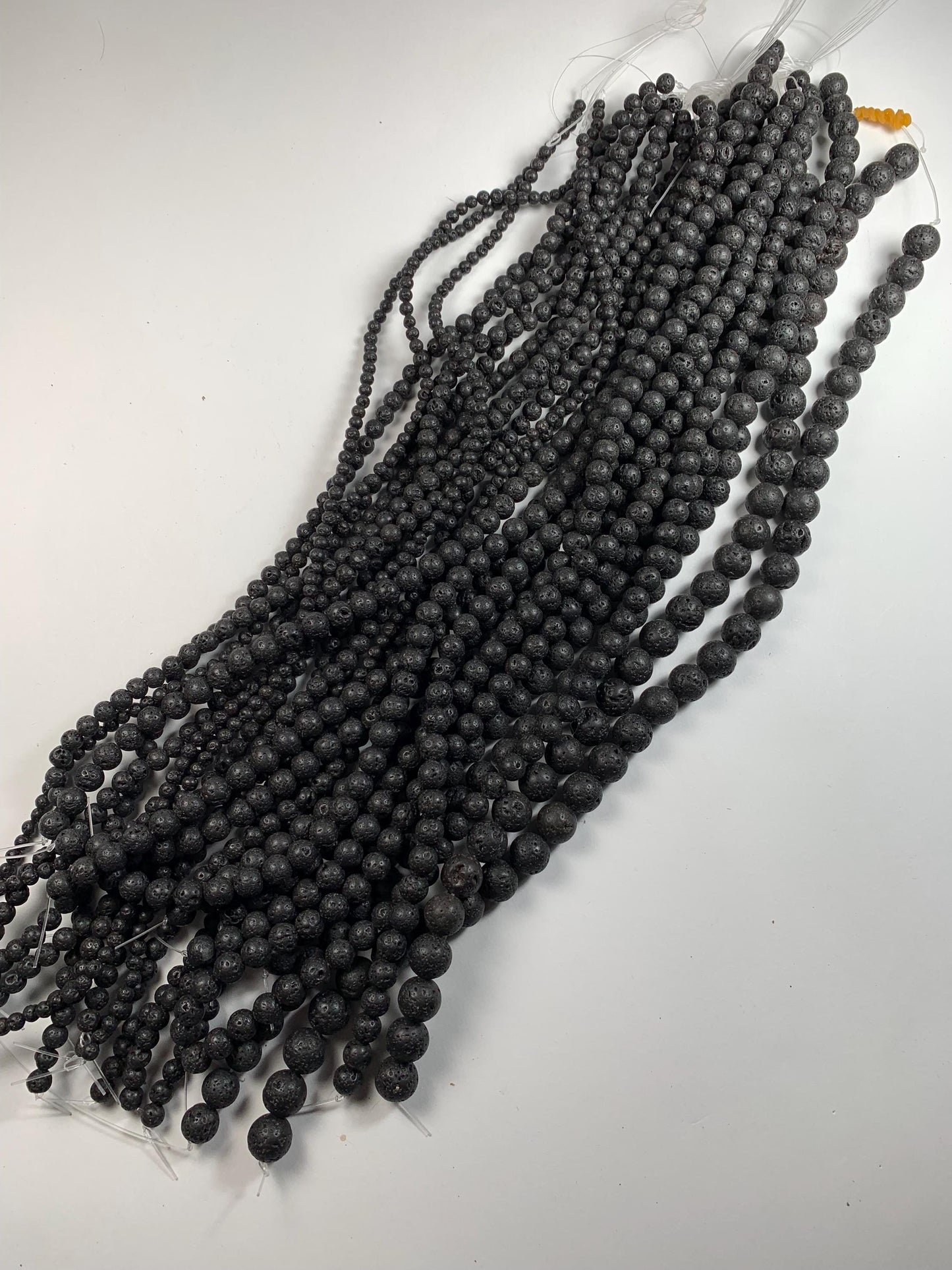 AAA Natural Black Volcanic Lava Rock Beads: 15.5" Strand 4mm 6mm 8mm 10mm 12mm 14mm 16mm 18mm