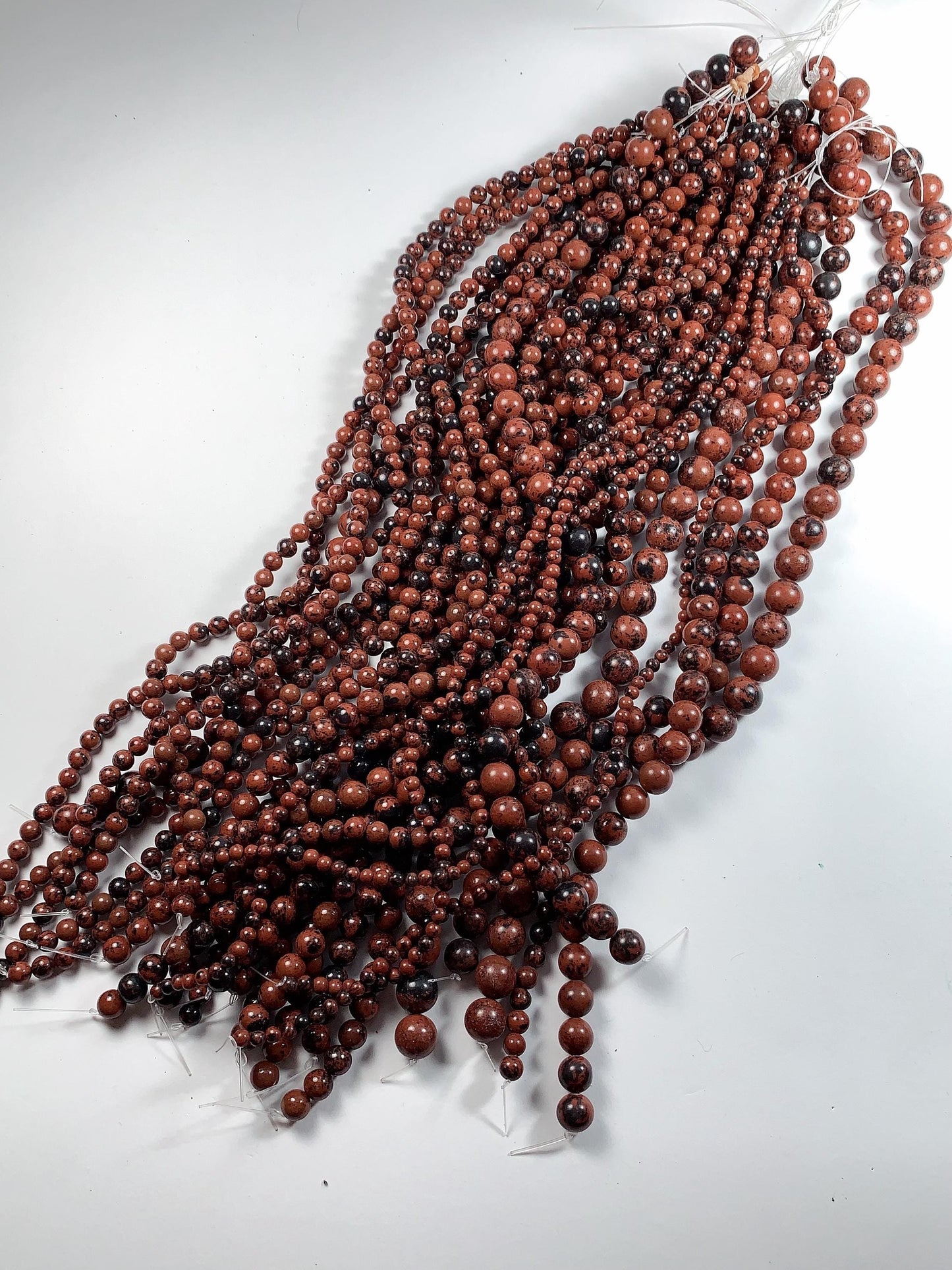 Red Mahogany Obsidian Beads: AAA Grade Natural Gemstone, 15.5" Strand