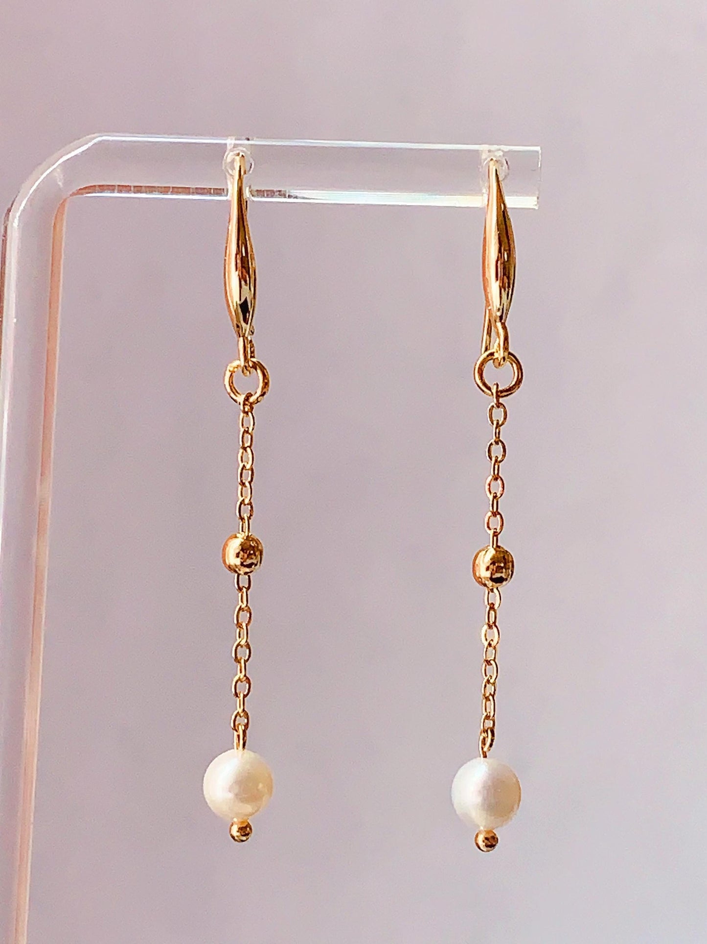 Handmade 14K Gold Filled Pearl Drop Earrings
