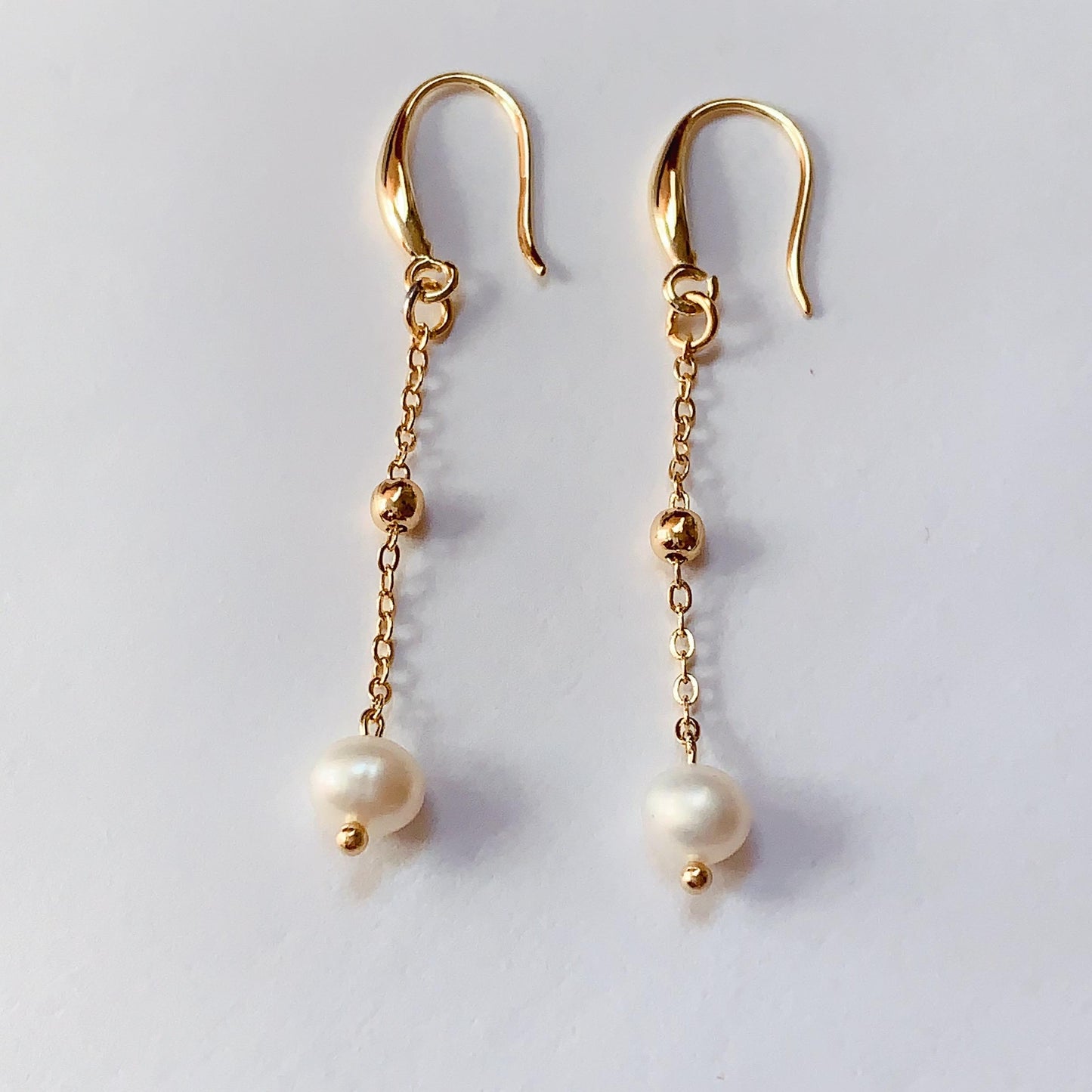 Handmade 14K Gold Filled Pearl Drop Earrings