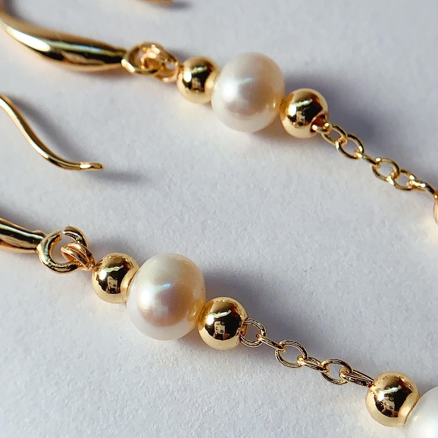 Handmade 14K Gold Filled Pearl Drop Earrings