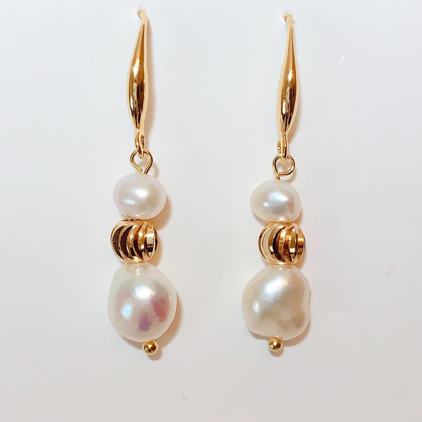 Baroque Pearl Drop Earrings: 14K Gold Filled Dangle Earrings