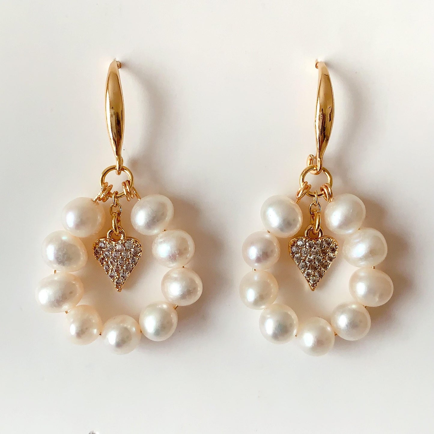 Handmade 18k Gold Filled Pearl Earrings: Natural Gemstone Studs